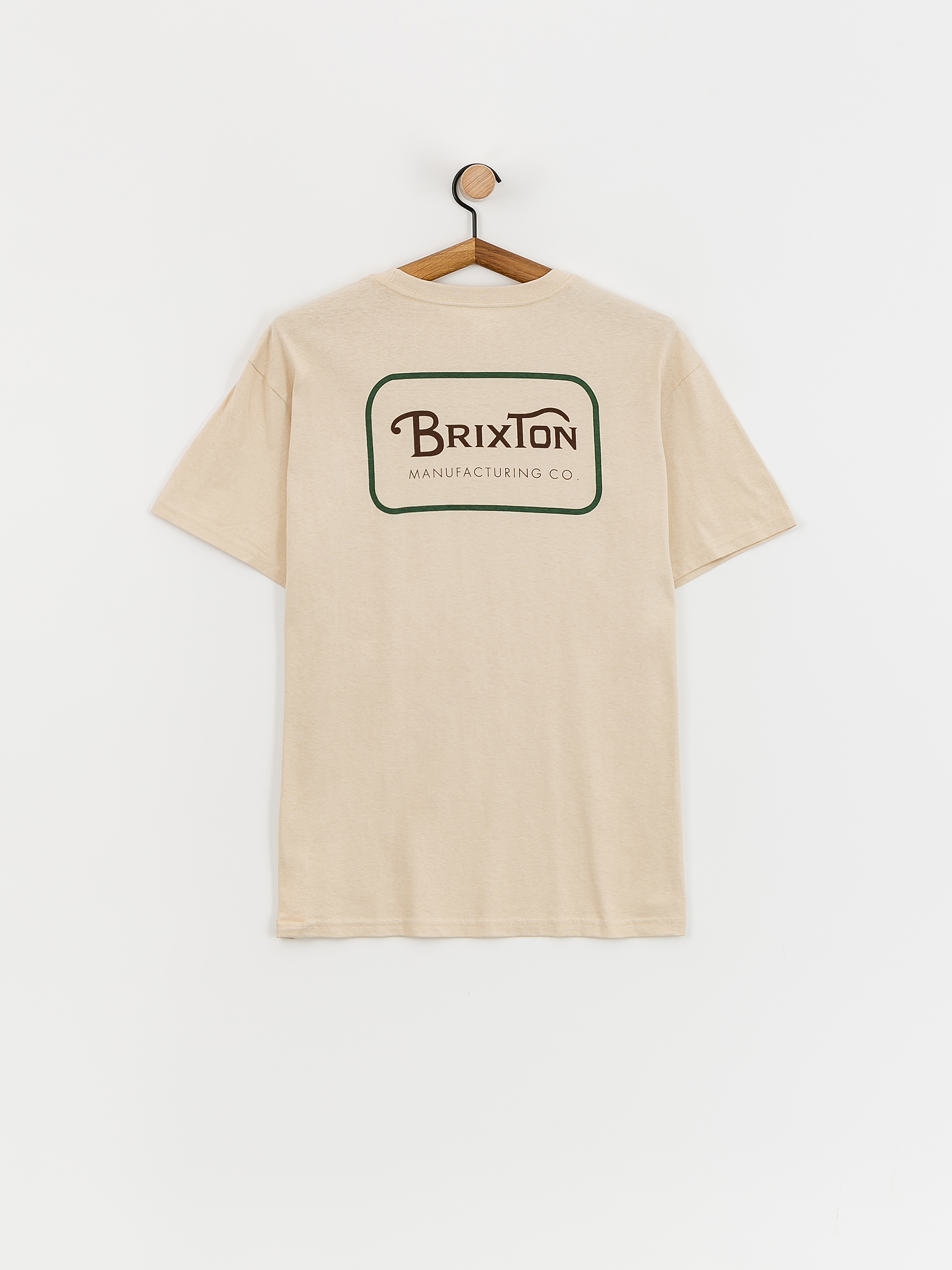 Тениска Brixton Grade Stt (cream/trekking green/sepia)