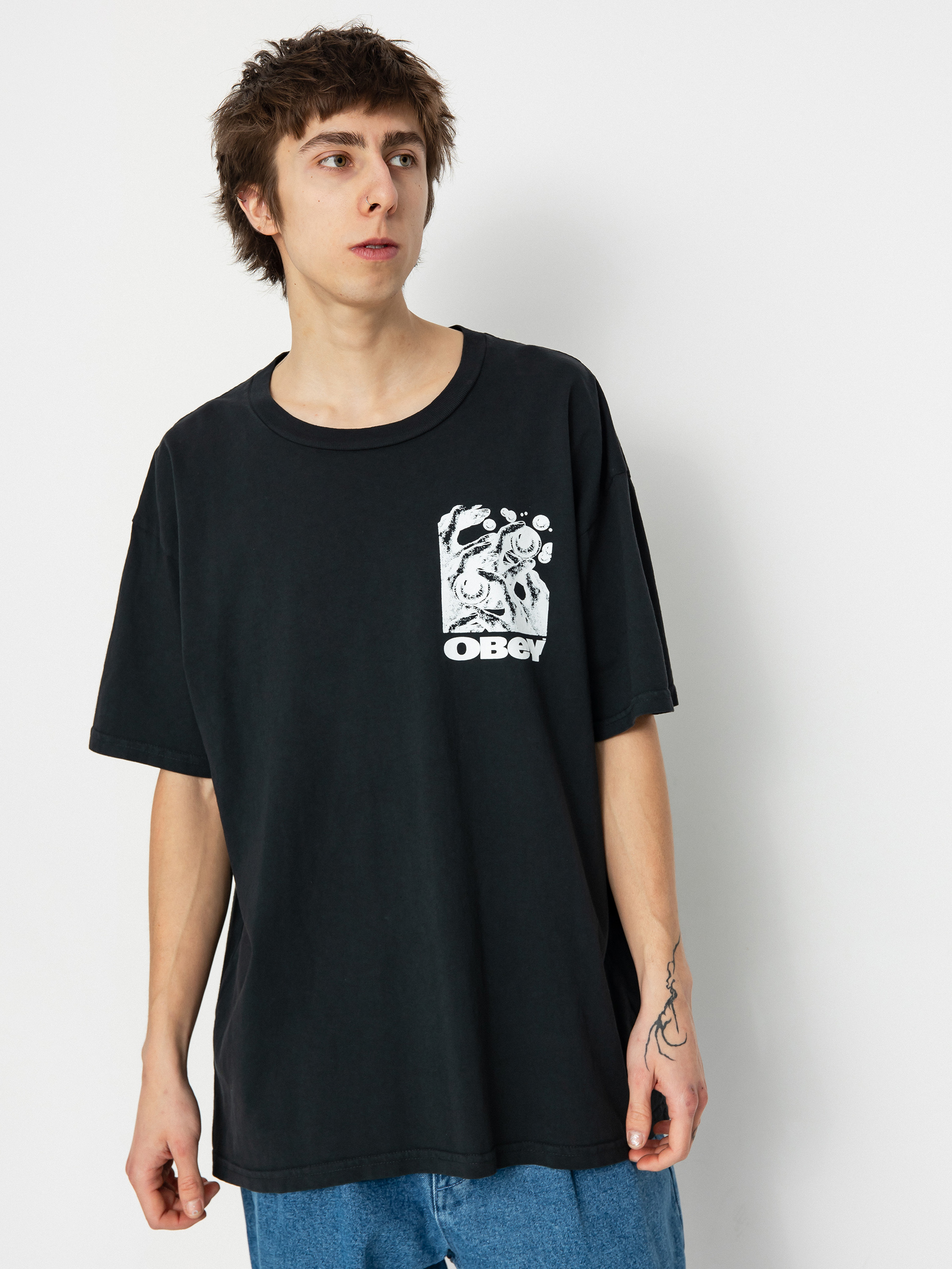 Тениска OBEY Eyes In My Head (pigment vintage black)