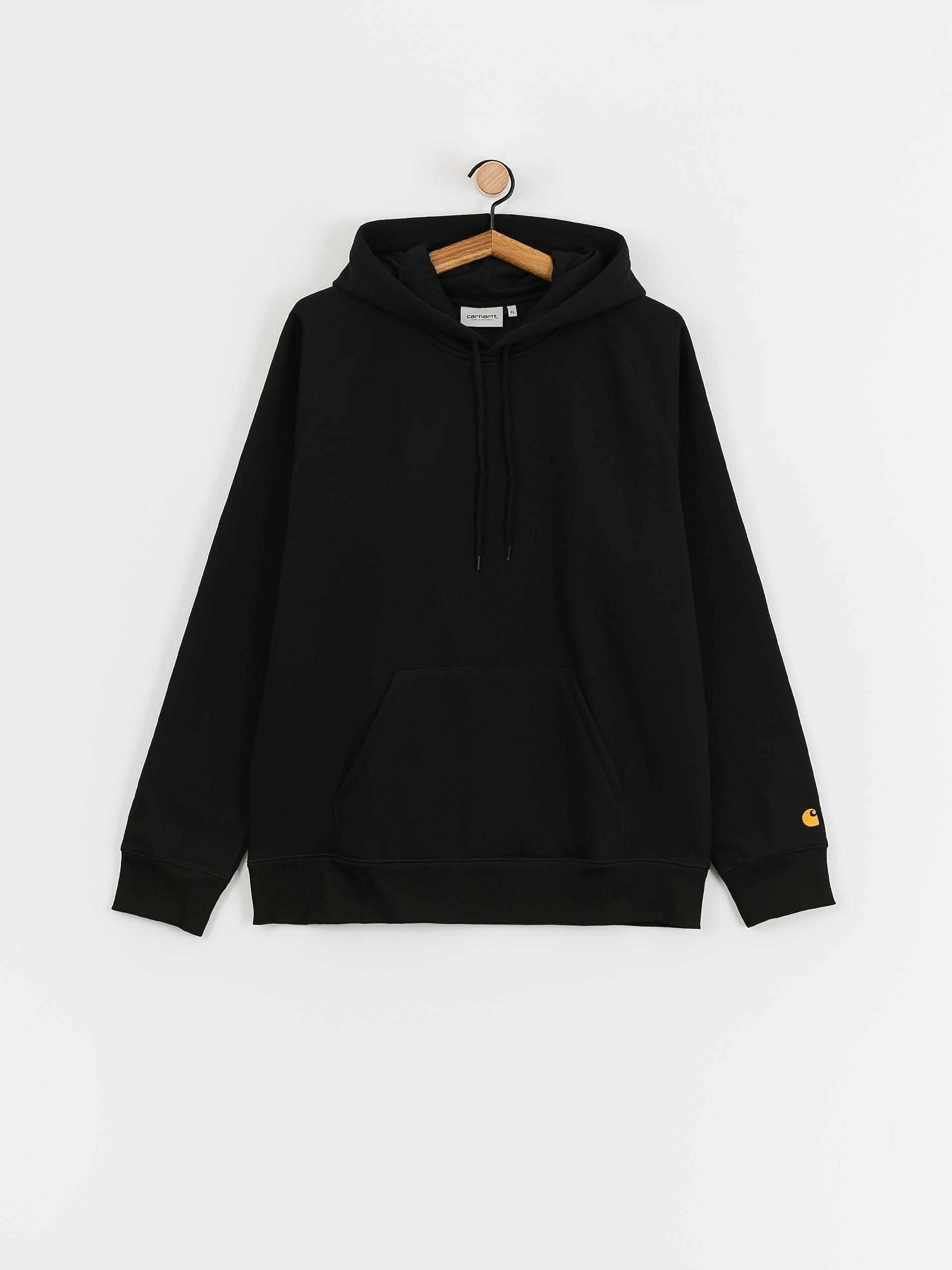 Суитшърт с качулка Carhartt WIP Chase HD (black/gold)