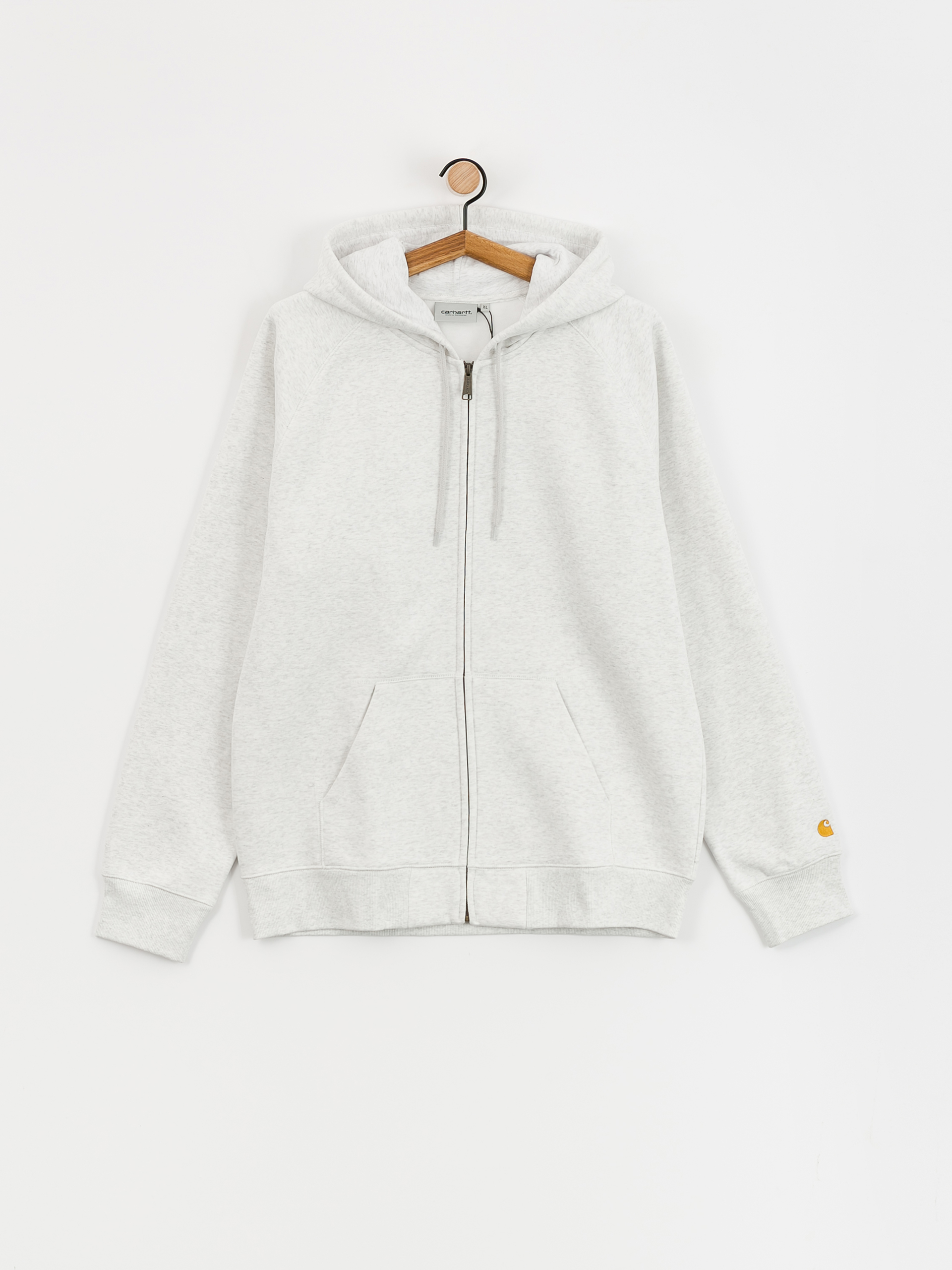 Суитшърт с качулка Carhartt WIP Chase ZHD (ash heather/gold)