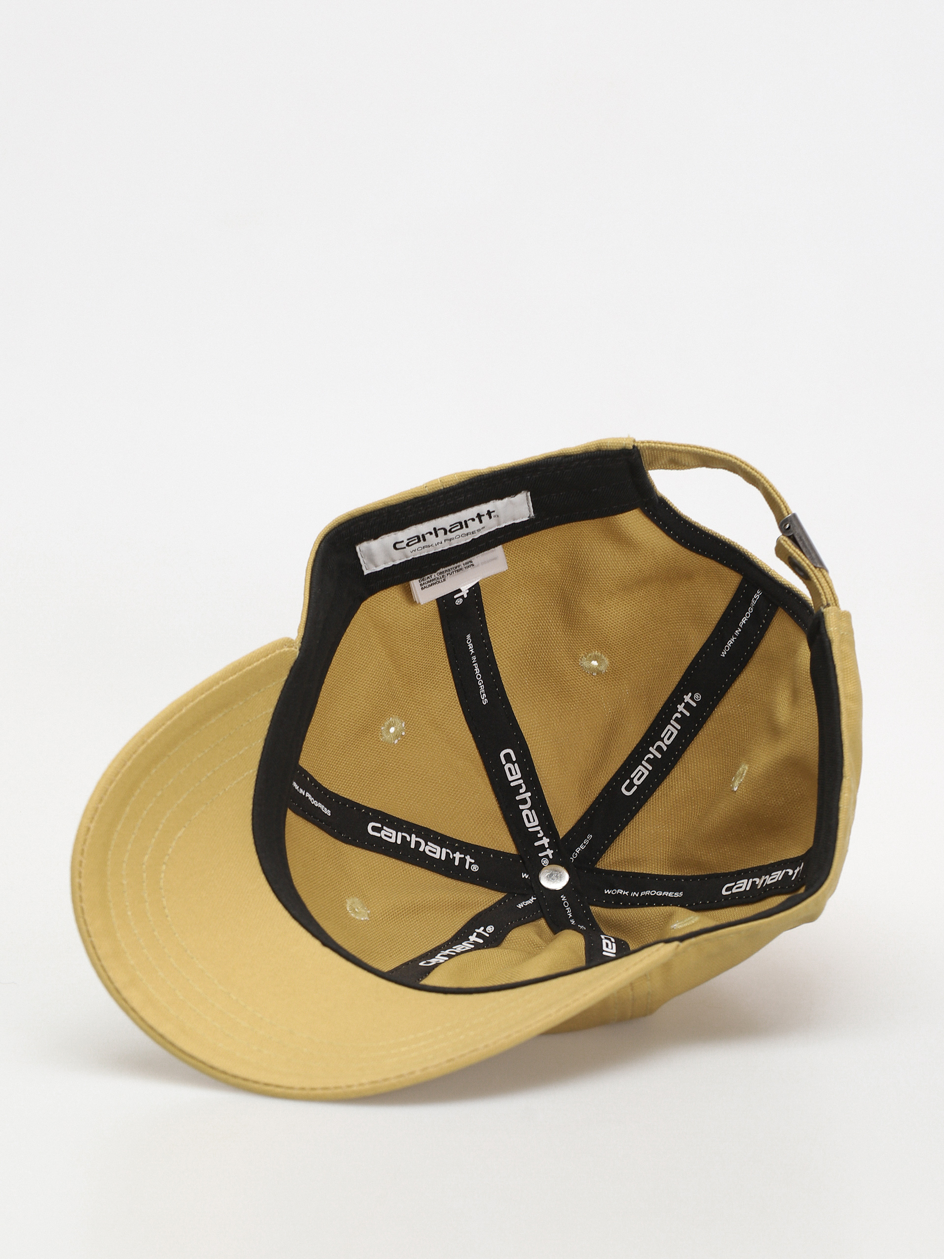 Шапка с козирка Carhartt WIP Canvas Script (agate/white)