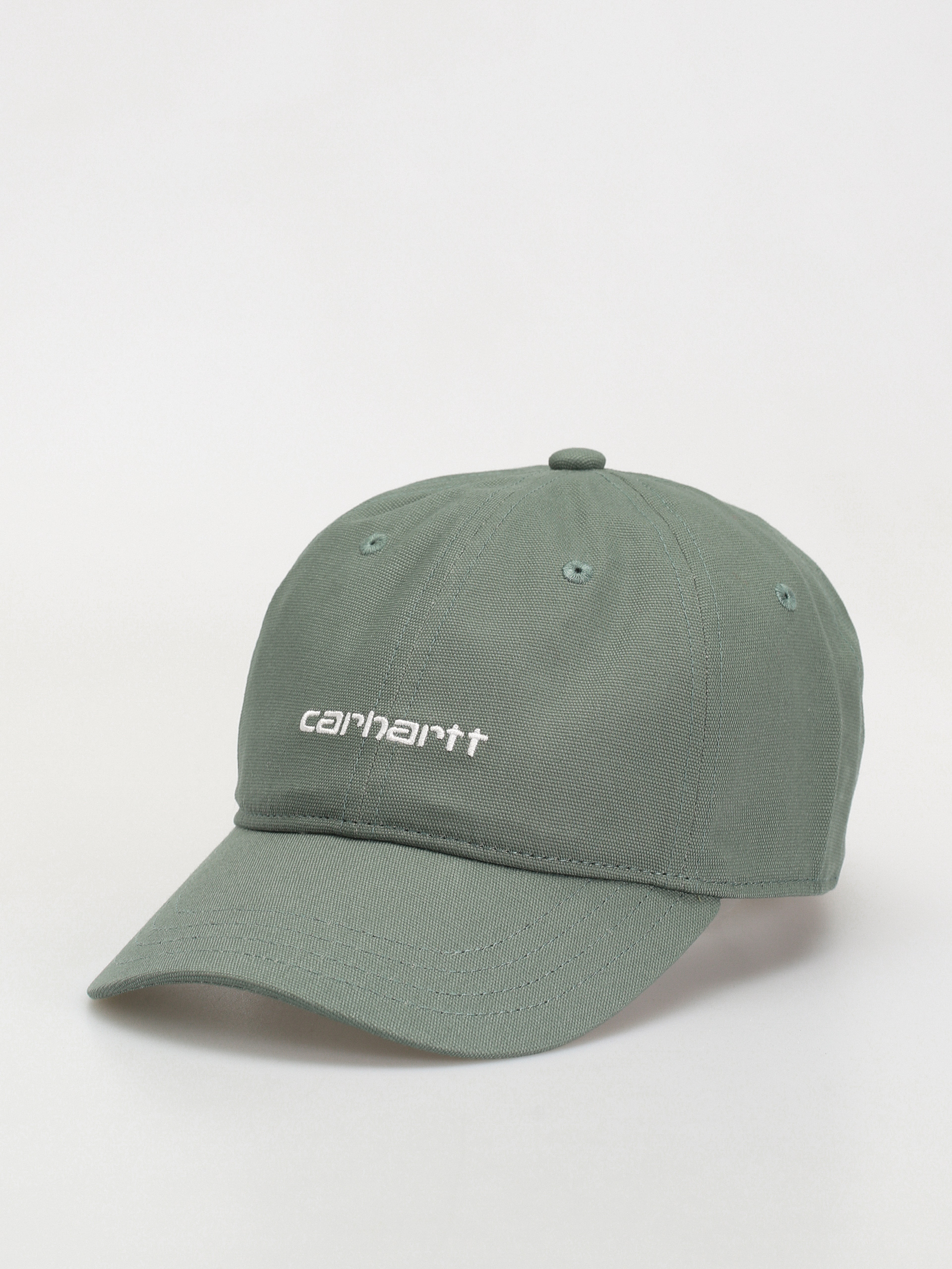 Шапка с козирка Carhartt WIP Canvas Script (park/white)