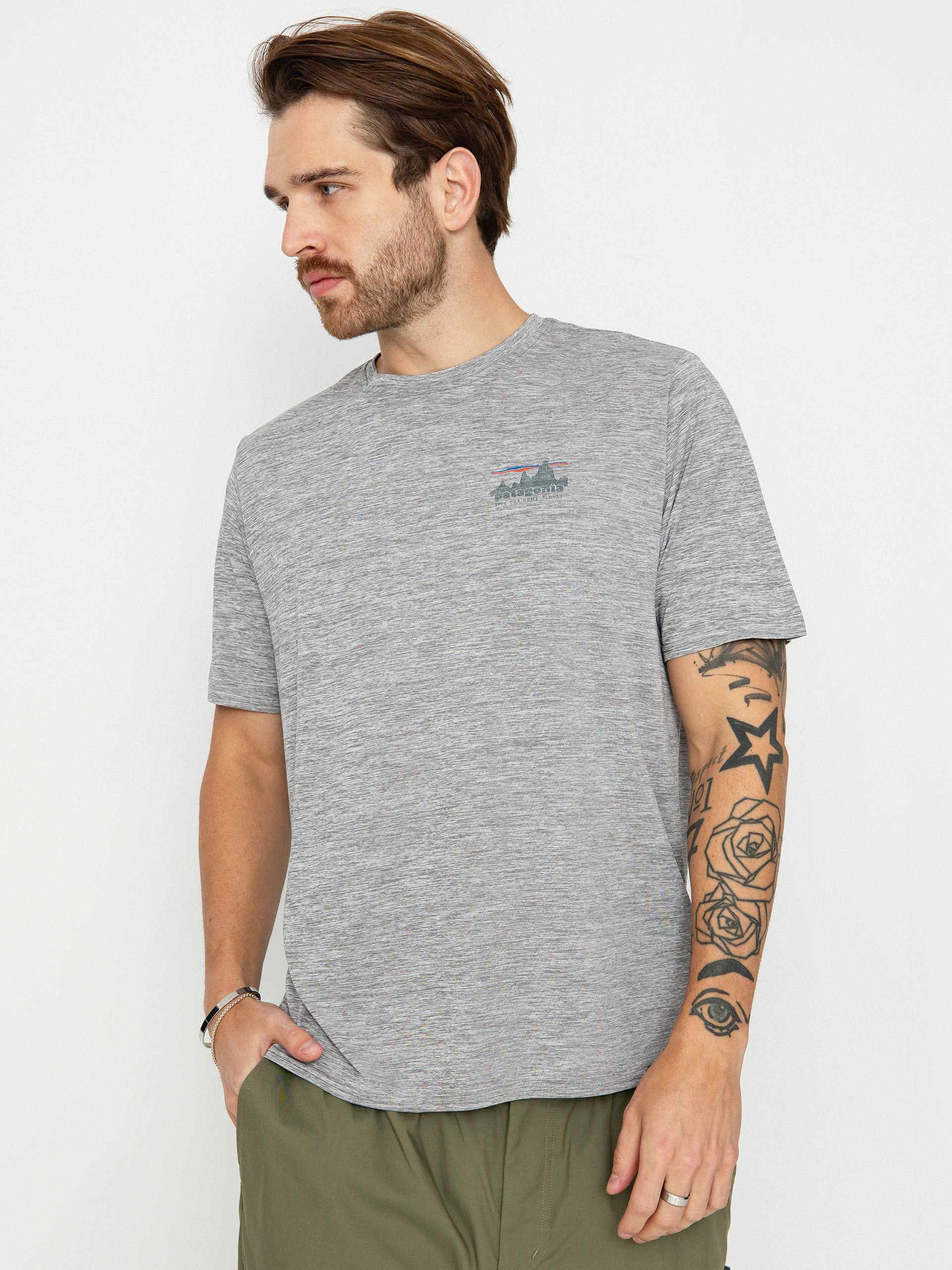 Тениска Patagonia Cap Cool Daily Graphic (73 skyline feather grey)