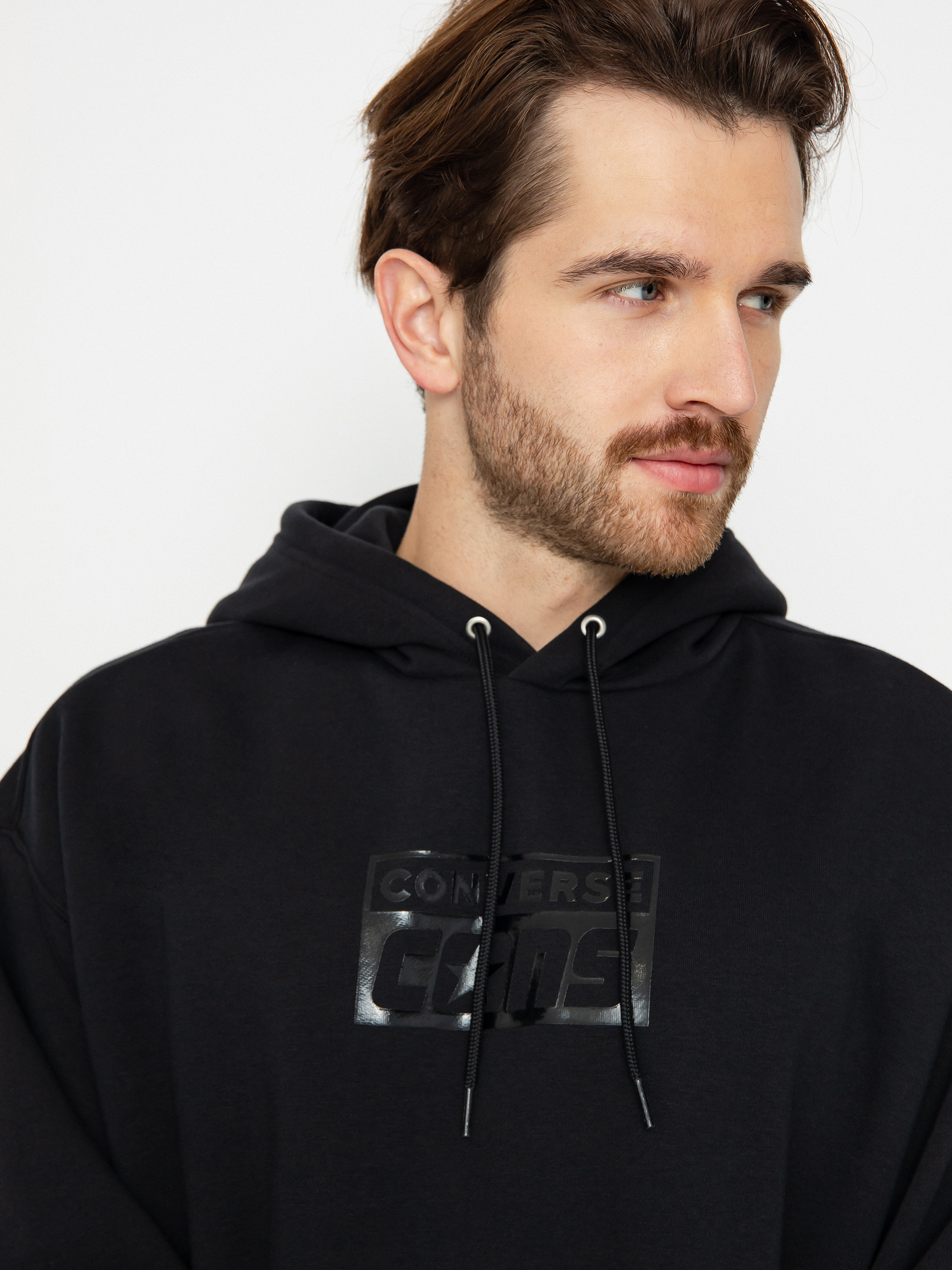 Суитшърт с качулка Converse Cons HD (black)