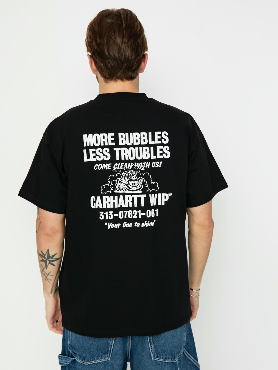 Тениска Carhartt WIP Less Troubles (black/white)