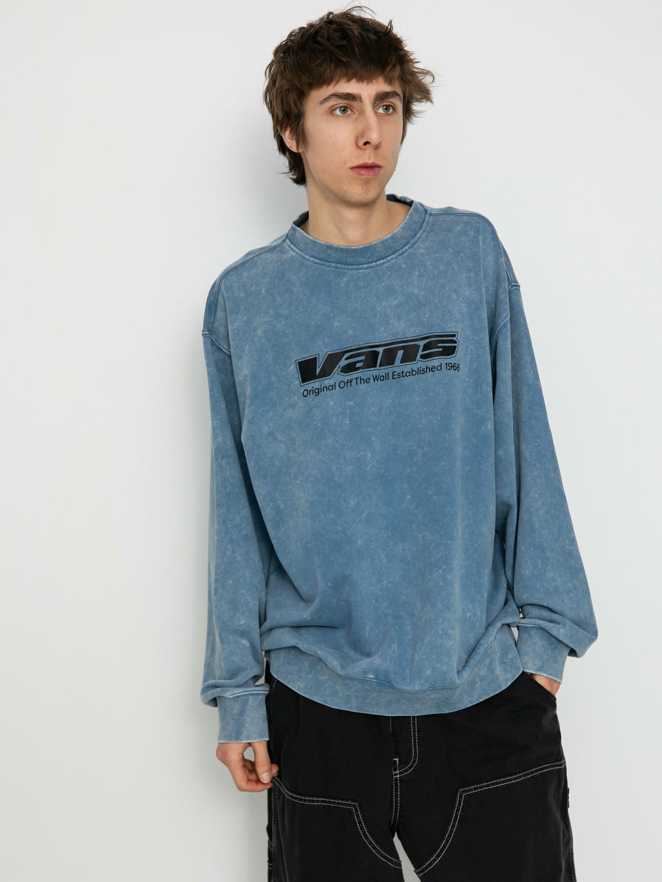 Суитшърт Vans Spaced Out Loose Crew (copen blue)