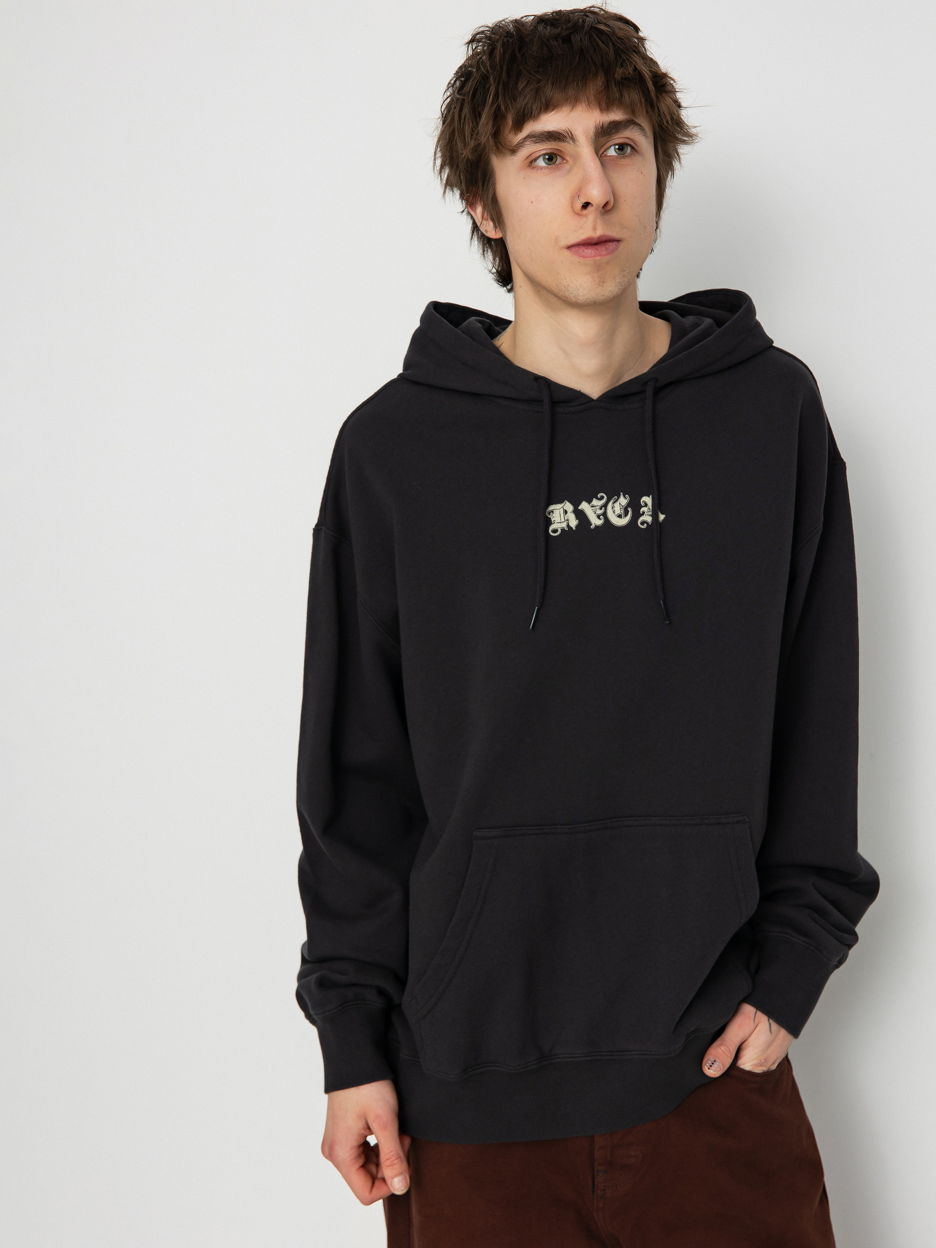 Суитшърт с качулка RVCA Benj Bouquet HD (washed black)