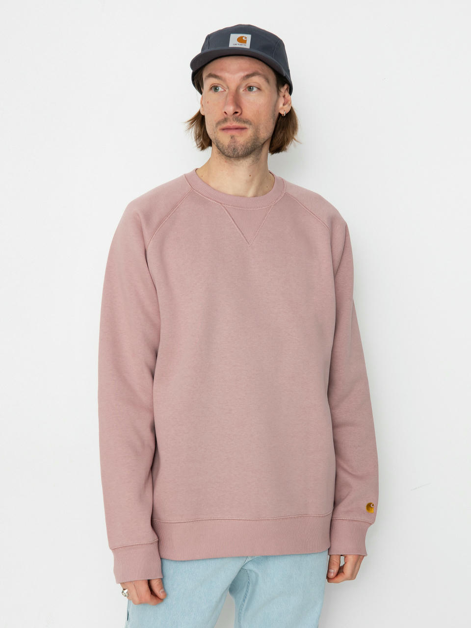 Суитшърт Carhartt WIP Chase (glassy pink/gold)