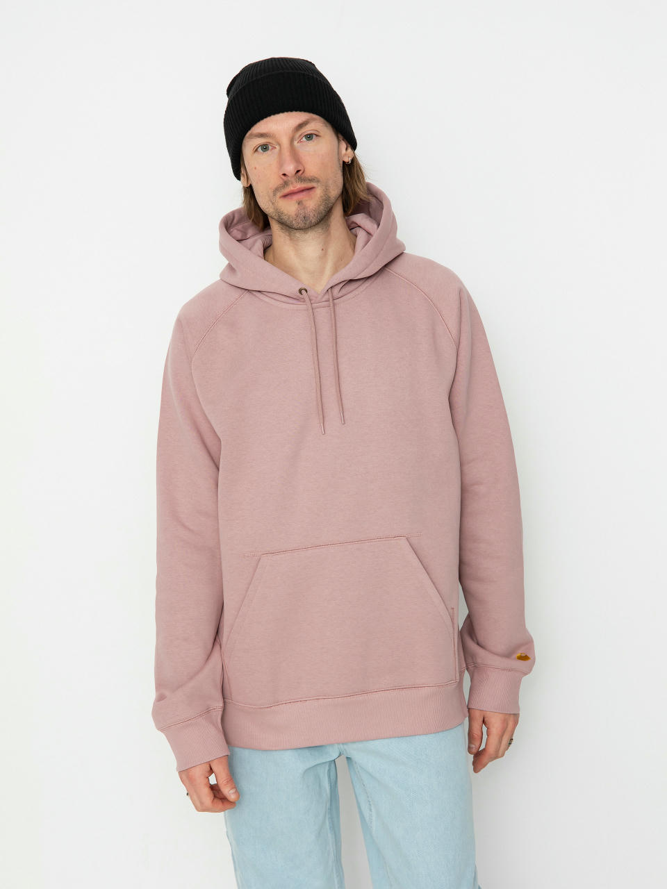 Суитшърт с качулка Carhartt WIP Chase HD (glassy pink/gold)