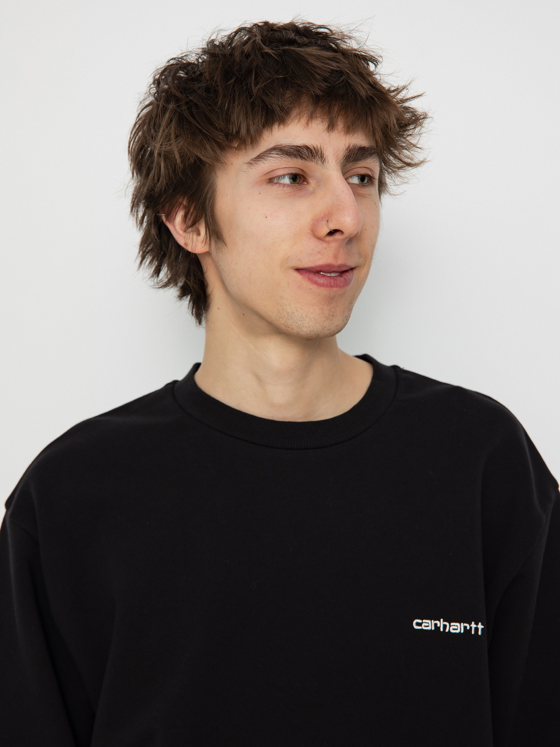 Суитшърт Carhartt WIP Script Embroidery (black/white)