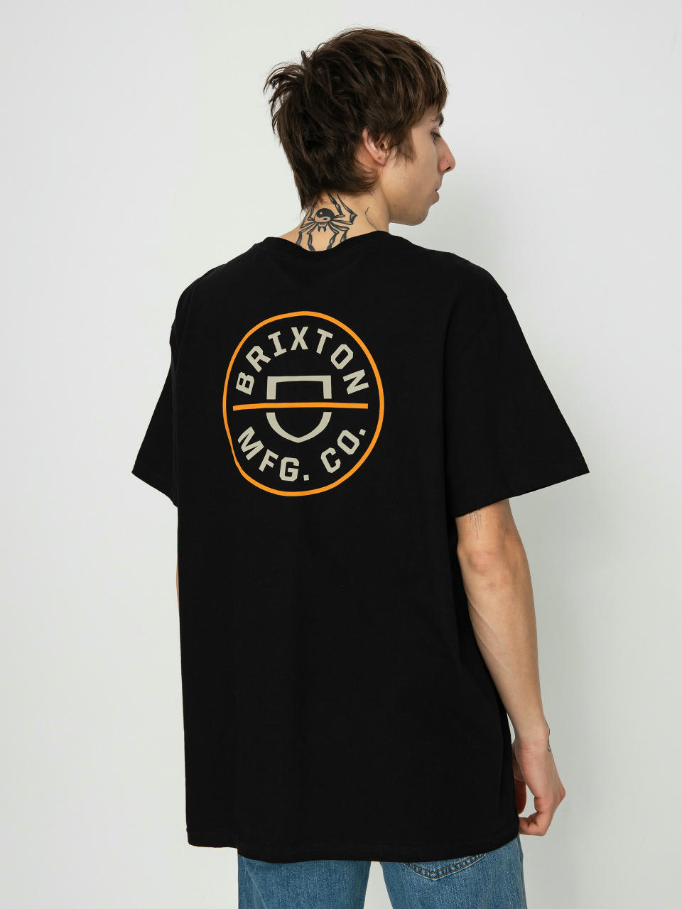 Тениска Brixton Crest II Stt (black/persimmon orange/sand)