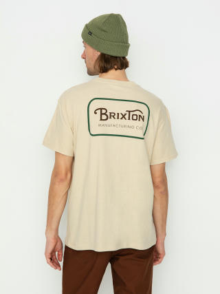 Тениска Brixton Grade Stt (cream/trekking green/sepia)