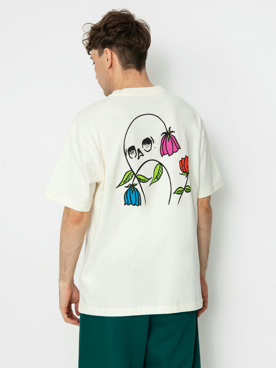 Тениска RVCA Flower Skull (antique white)