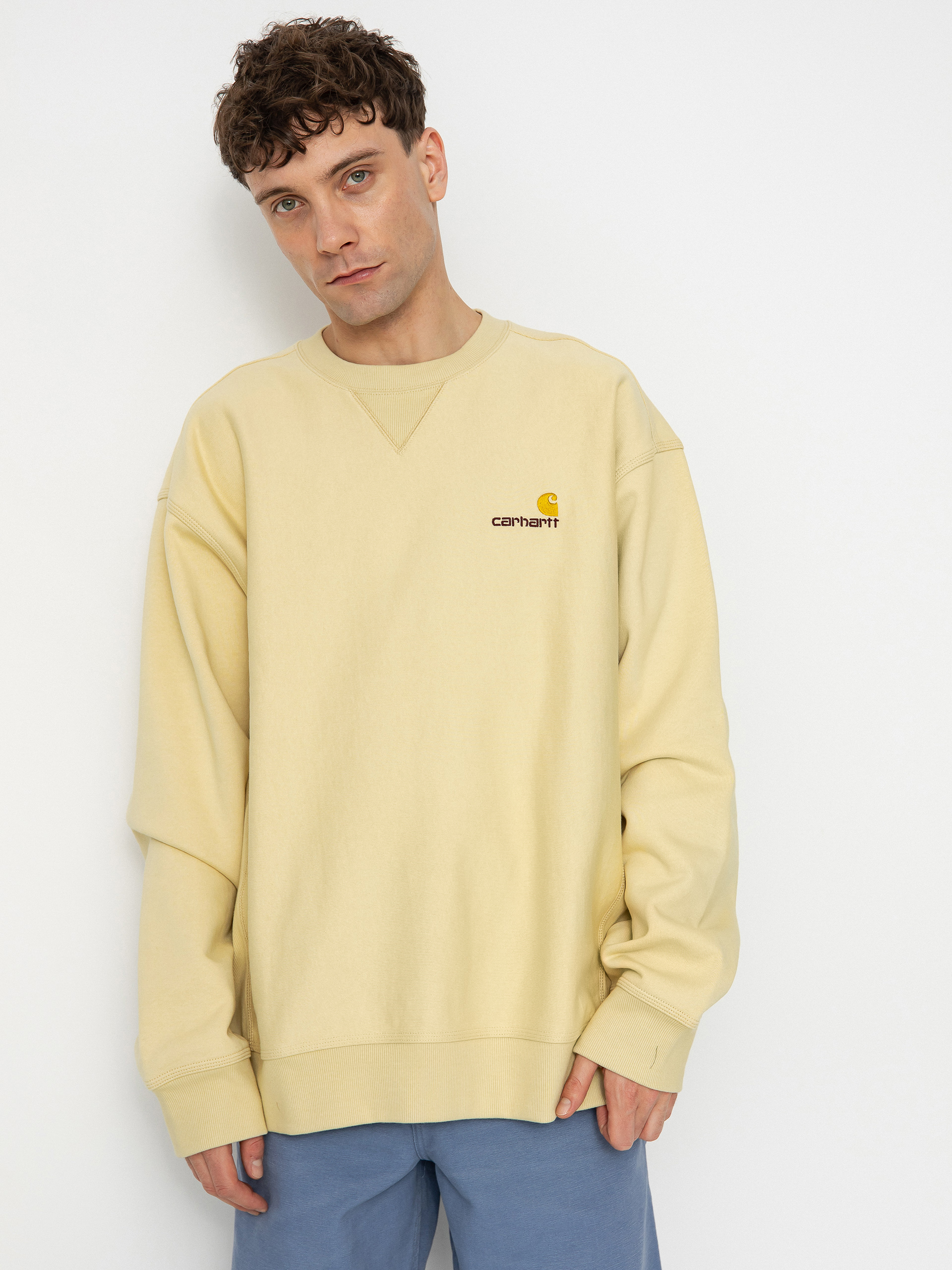 Суитшърт Carhartt WIP American Script (rattan)