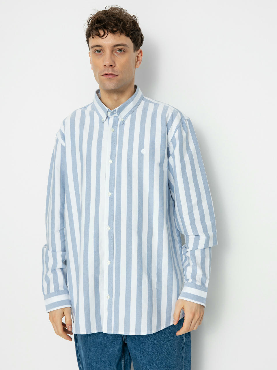 Риза Carhartt WIP Dillion (dillion stripe/bleach/white)