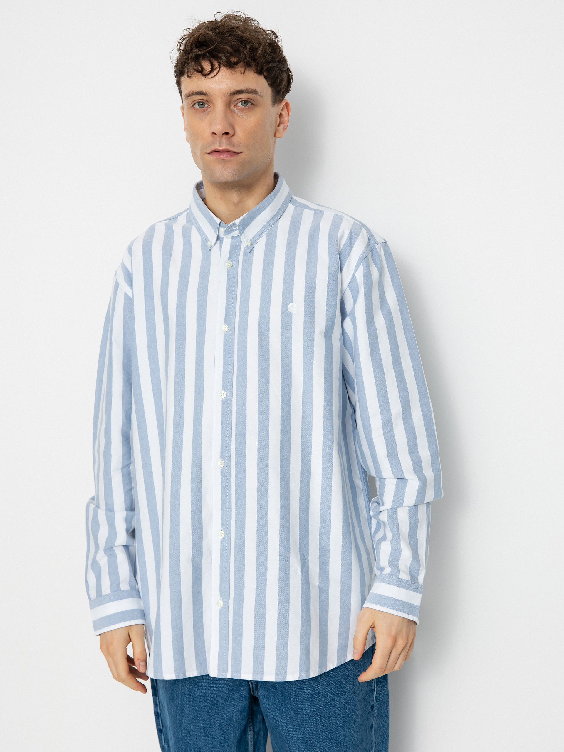 Риза Carhartt WIP Dillion (dillion stripe/bleach/white)