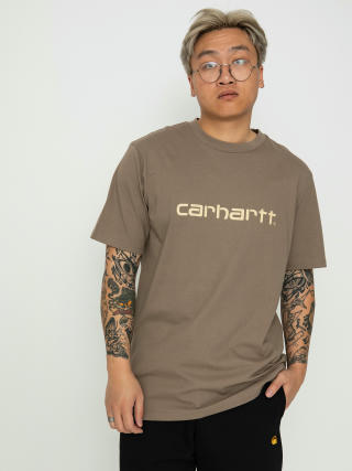 Тениска Carhartt WIP Script (branch/rattan)
