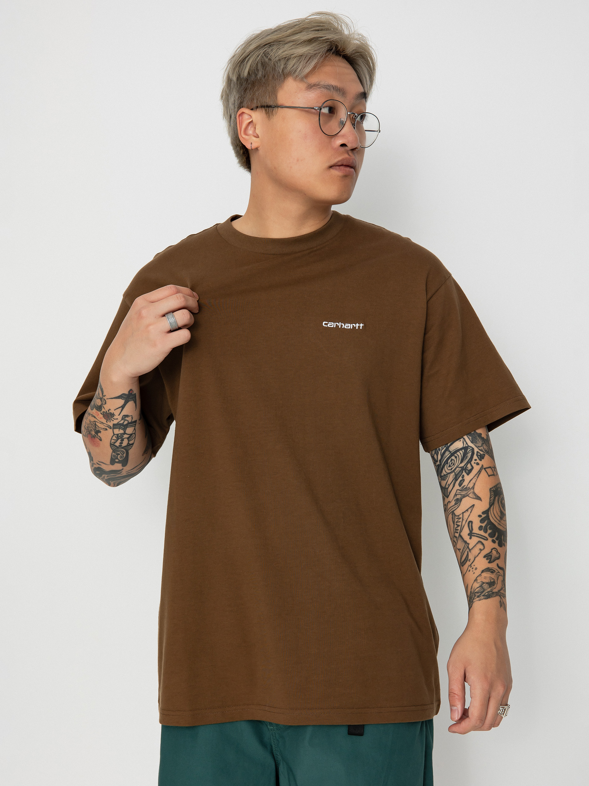 Тениска Carhartt WIP Script Embroidery (lumber/white)