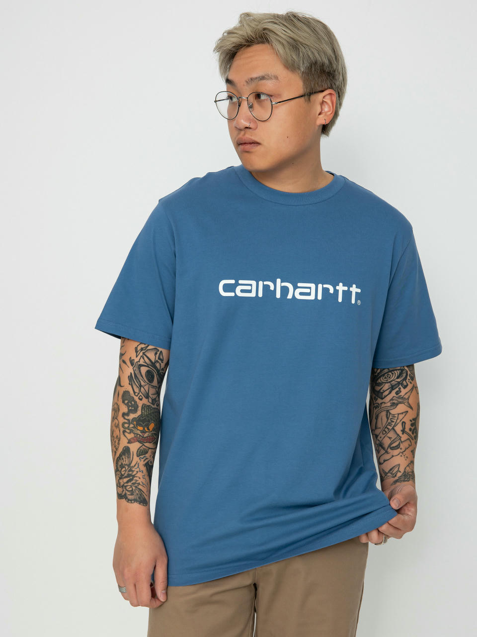 Тениска Carhartt WIP Script (sorrent/white)