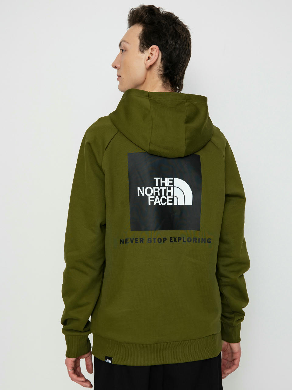 Суитшърт с качулка The North Face Raglan Redbox HD (forest olive)