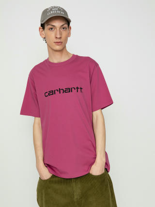 Тениска Carhartt WIP Script (magenta/black)