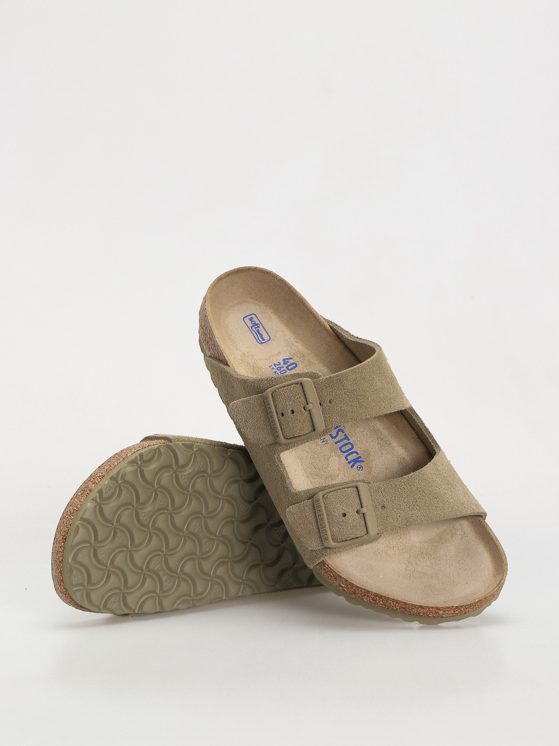 Чехли Birkenstock Arizona Suede Leather Regular (faded khaki)