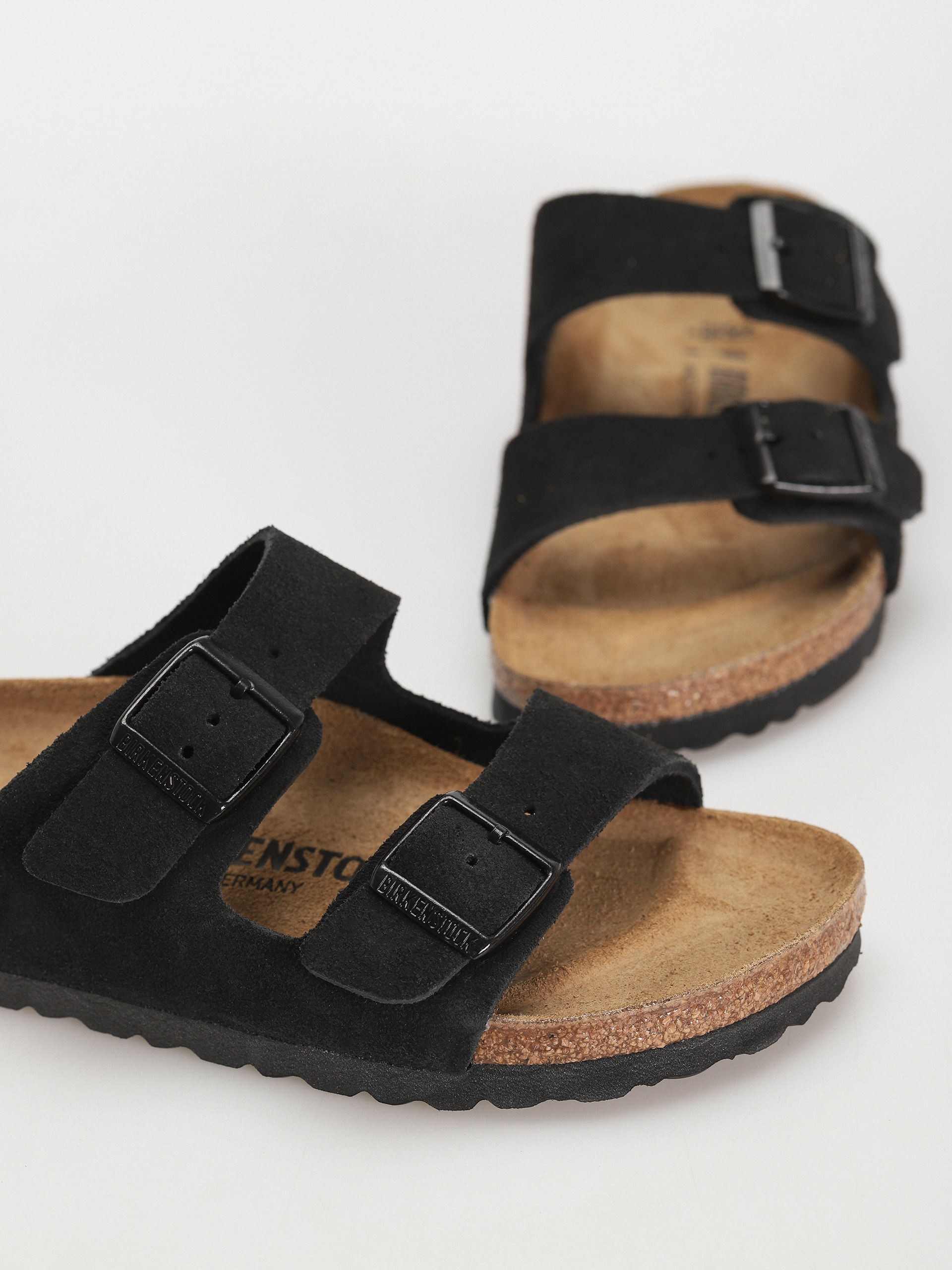 Чехли Birkenstock Arizona Suede Leather Narrow Wmn (black)