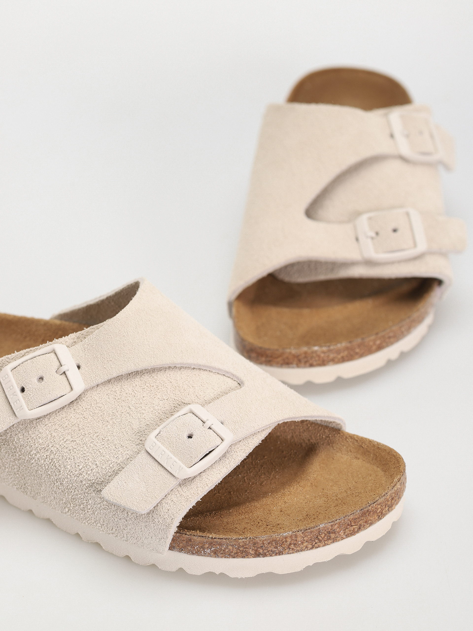 Чехли Birkenstock Zurich Suede Leather Narrow Wmn (antique white)