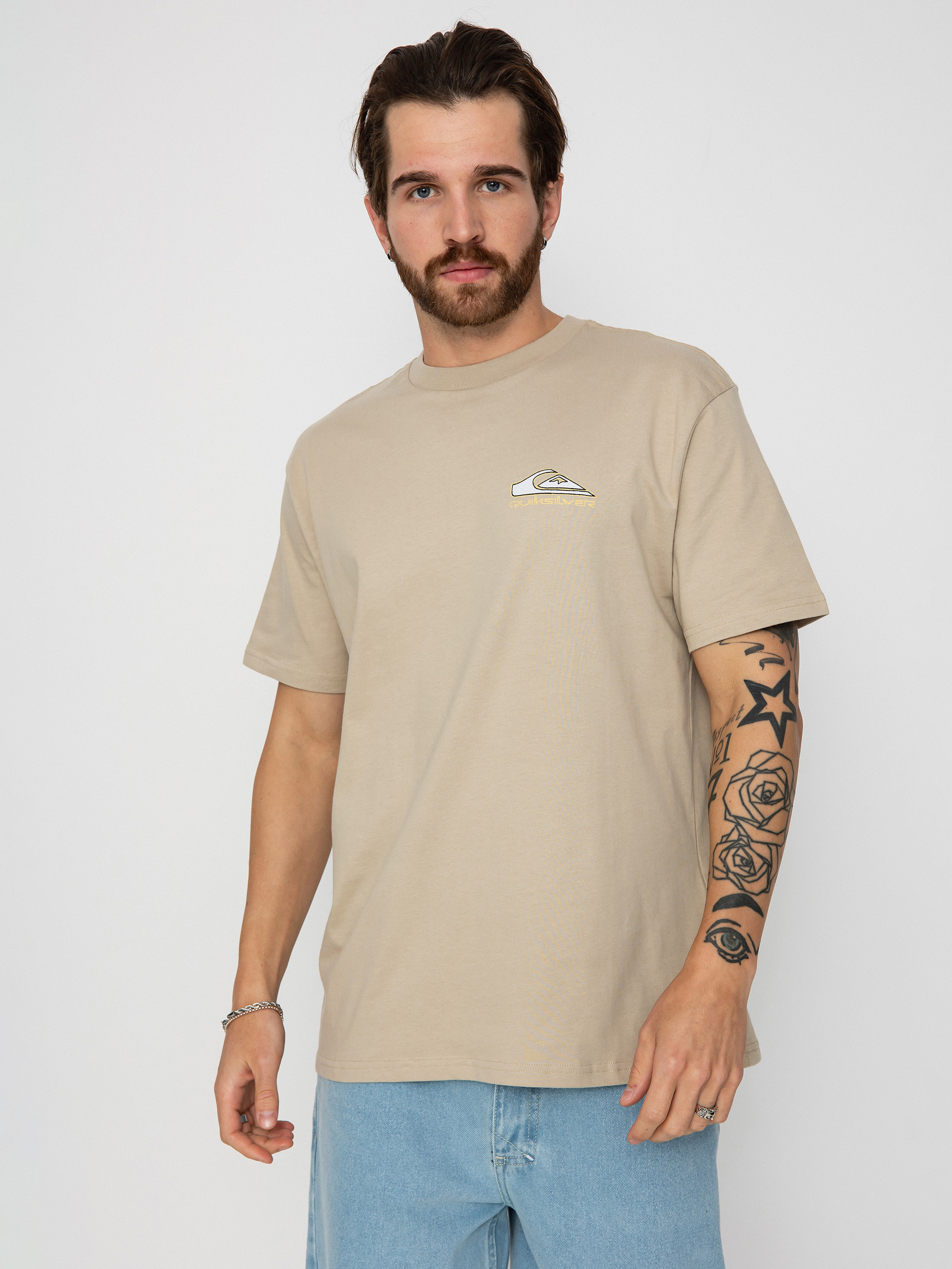 Тениска Quiksilver Step Up Mor (plaza taupe)