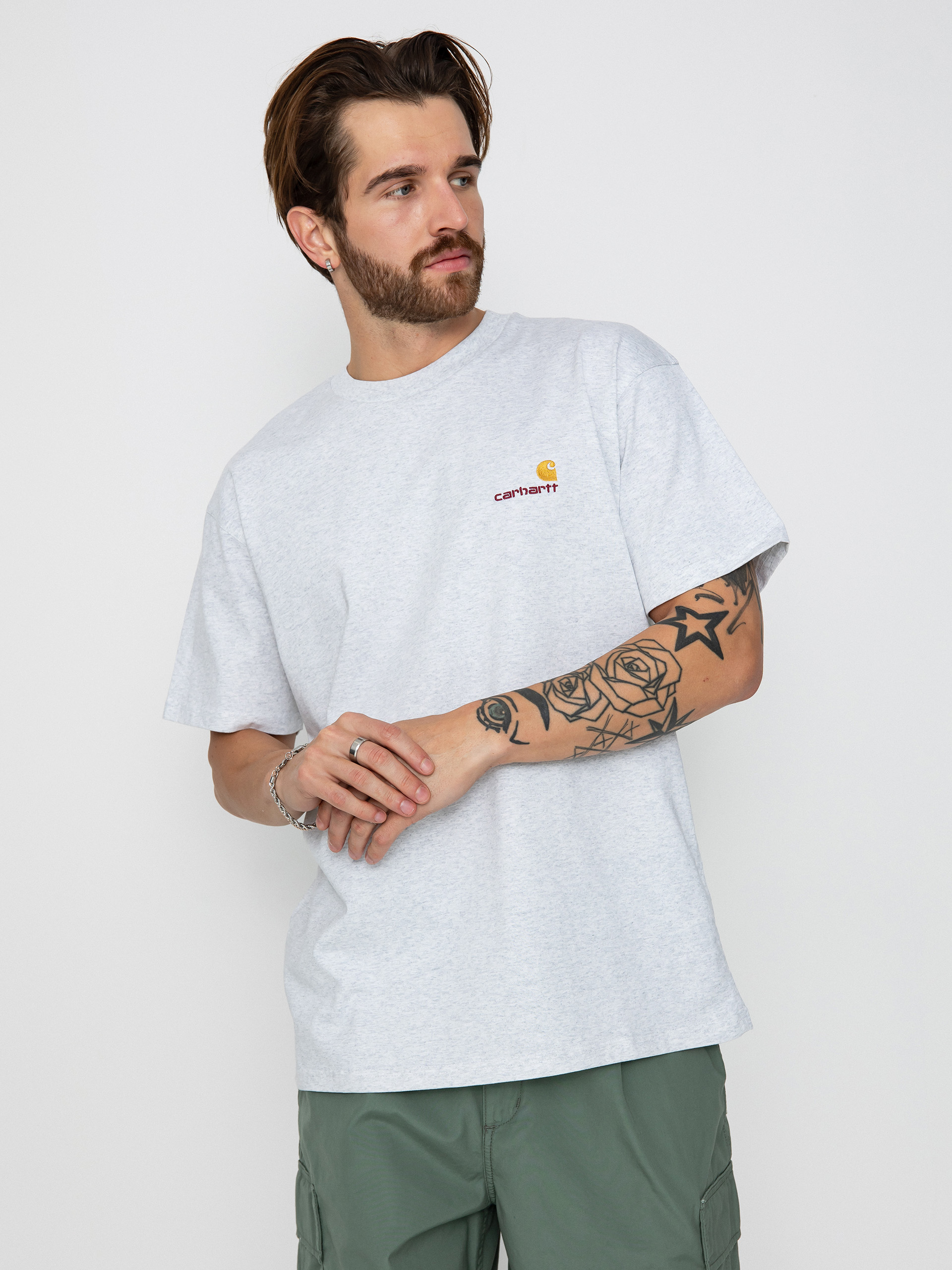 Тениска Carhartt WIP American Script (ash heather)