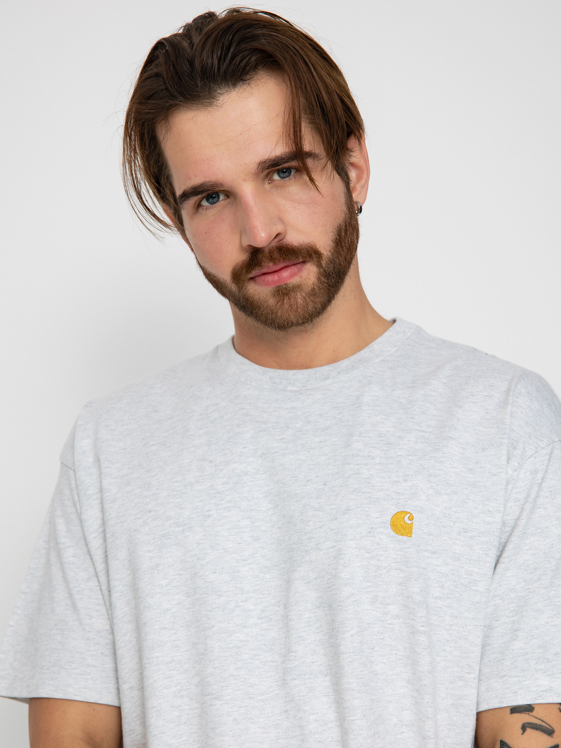 Тениска Carhartt WIP Chase (ash heather/gold)
