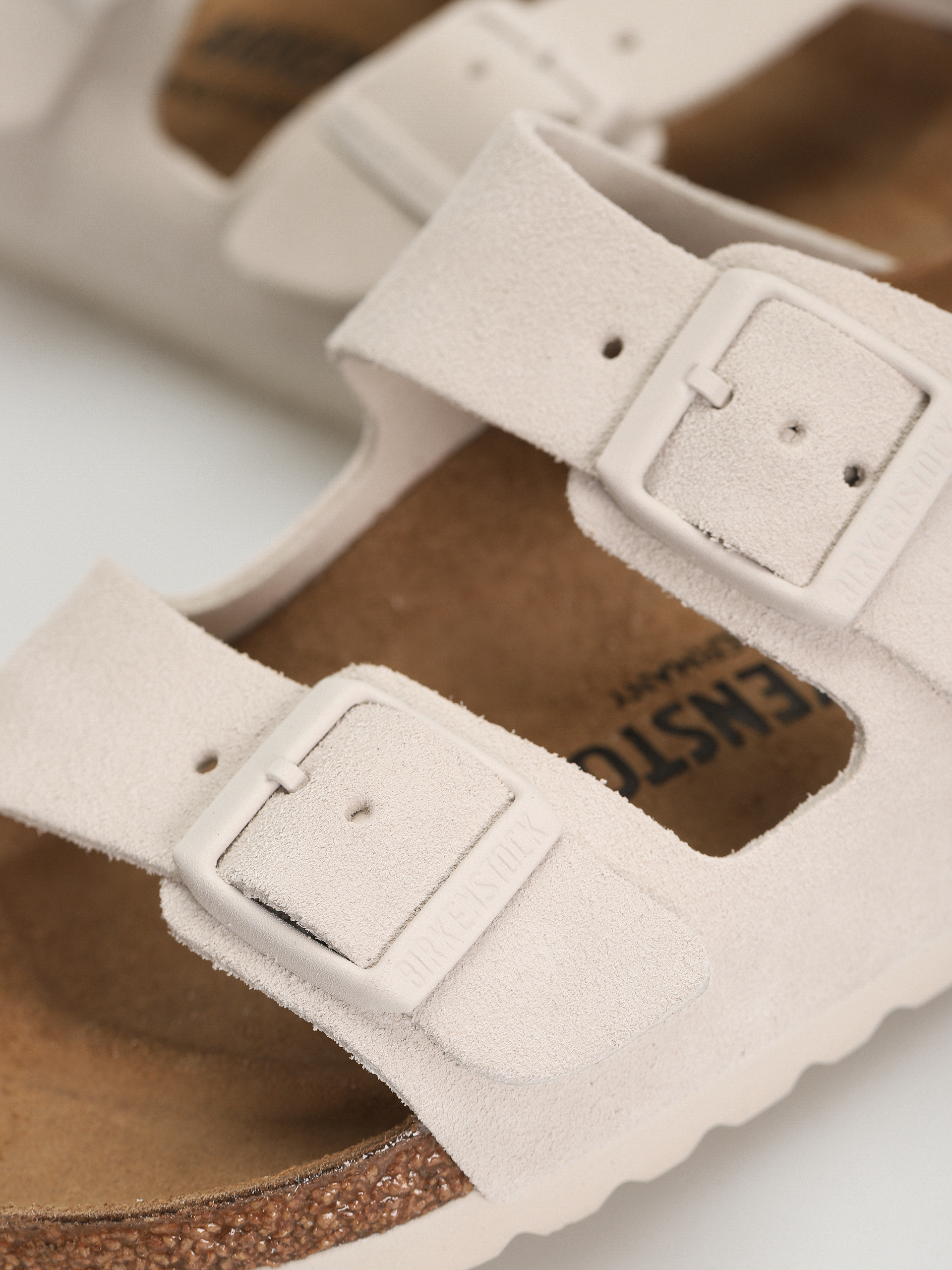 Чехли Birkenstock Arizona Suede Leather Narrow Wmn (antique white)