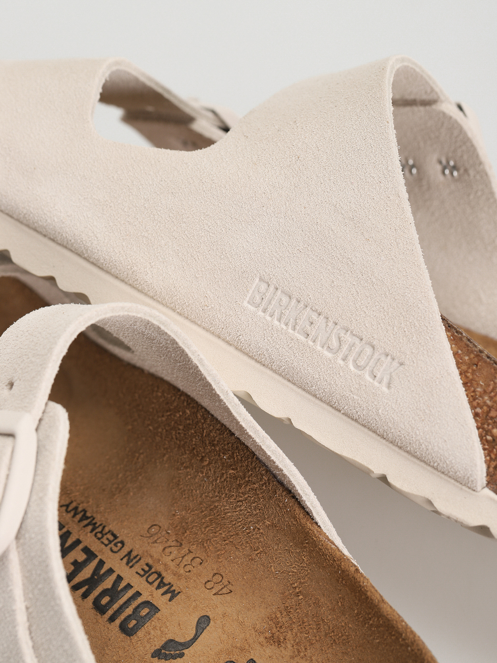 Чехли Birkenstock Arizona Suede Leather Narrow Wmn (antique white)