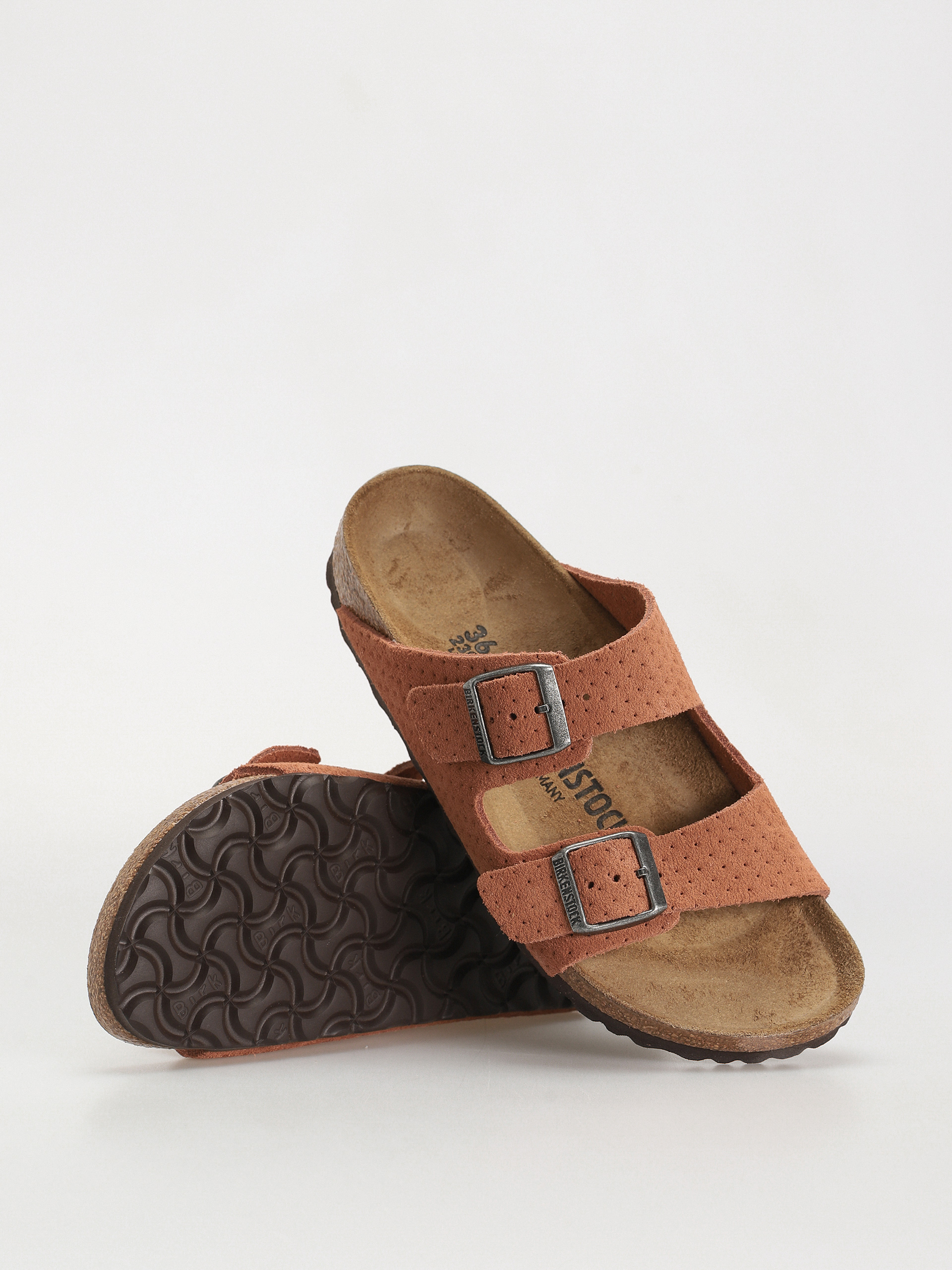 Чехли Birkenstock Arizona Suede Embossed Narrow Wmn (emboss dots burnt orange)