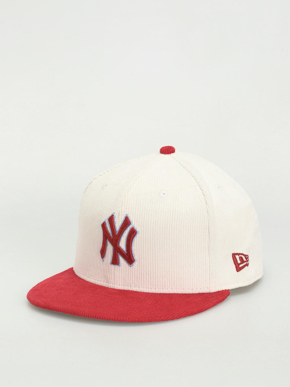 Шапка с козирка New Era Cord 59Fifty New York Yankees (off white/red)