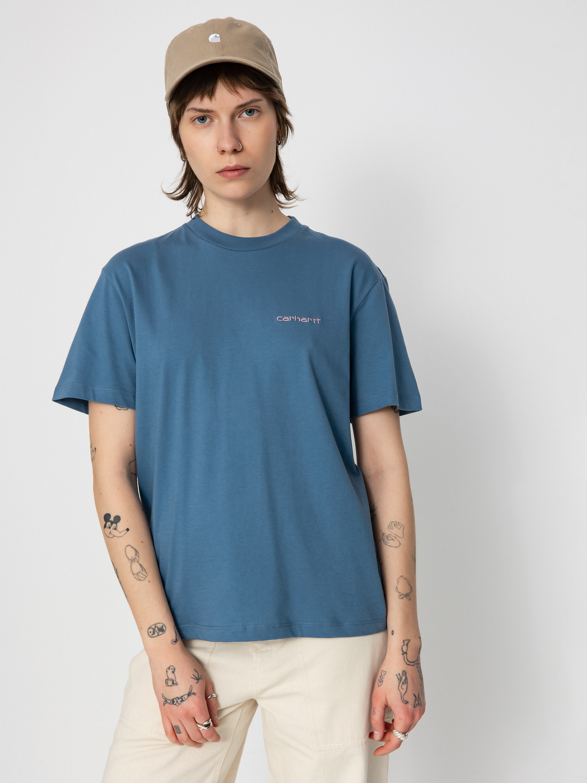 Тениска Carhartt WIP Script Embroidery Wmn (sorrent/glassy pink)