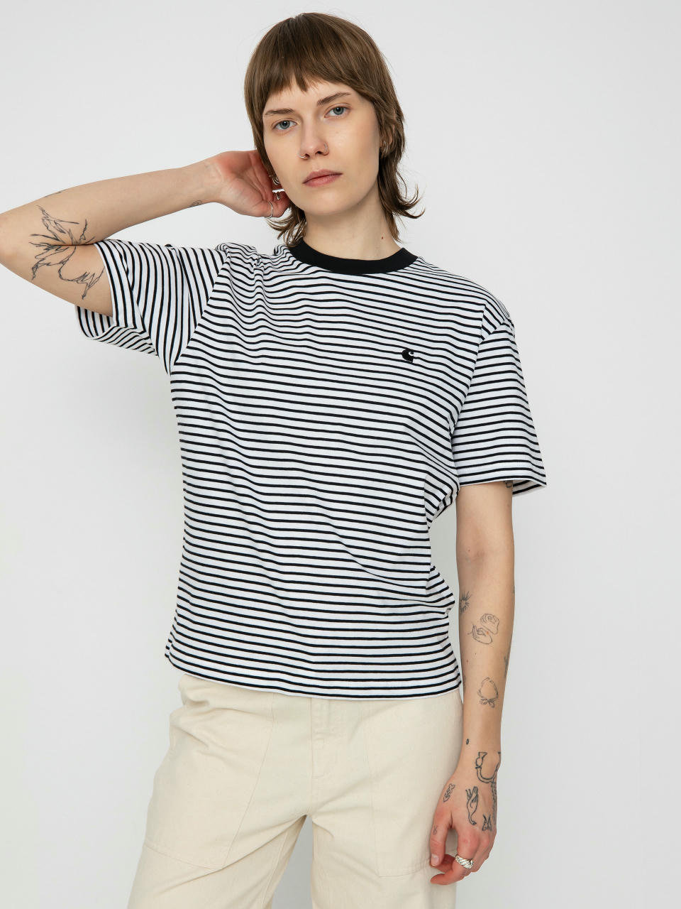 Тениска Carhartt WIP Coleen Wmn (coleen stripe/white/black)