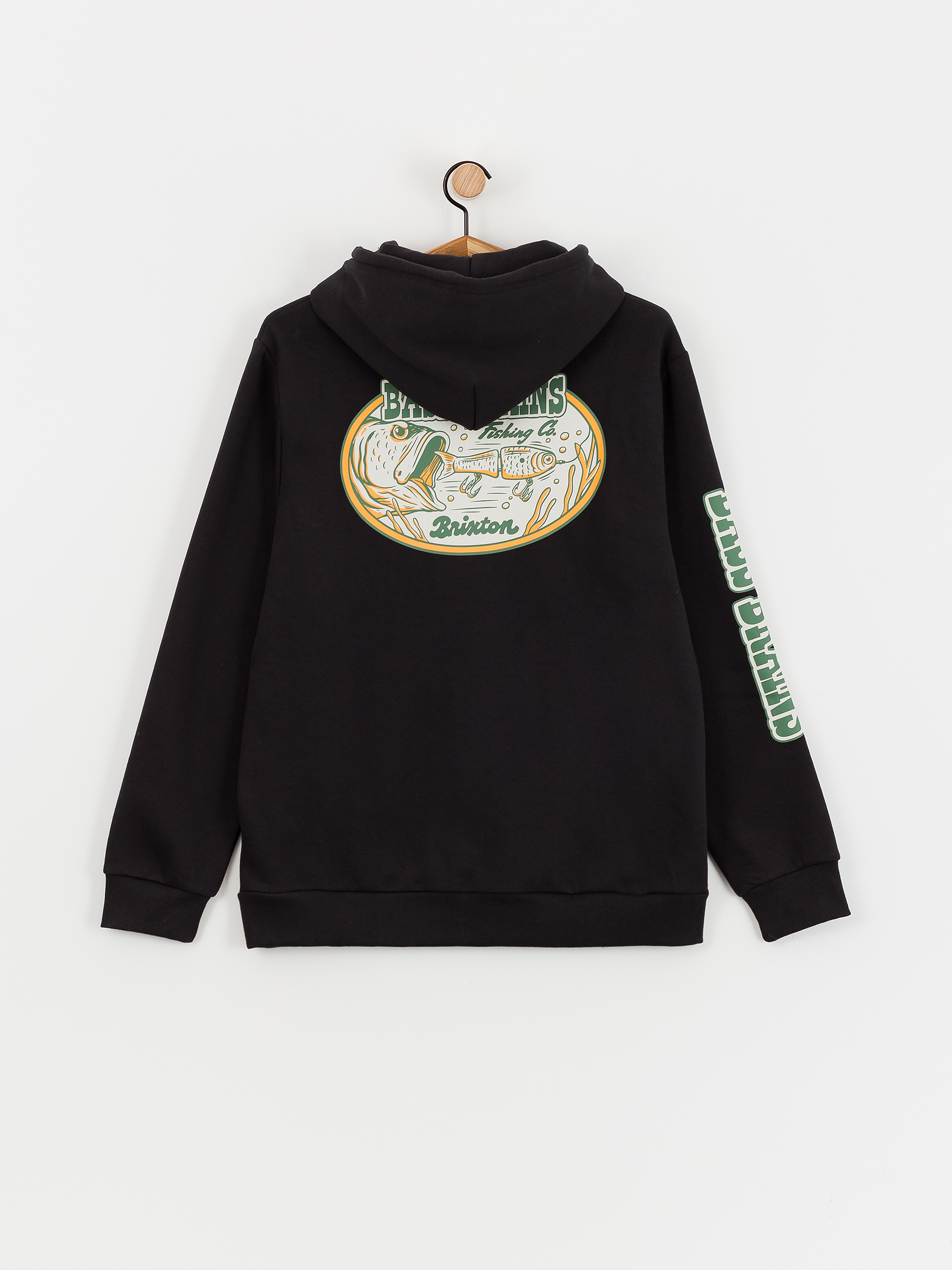 Суитшърт с качулка Brixton Bass Brains Swim HD (black)