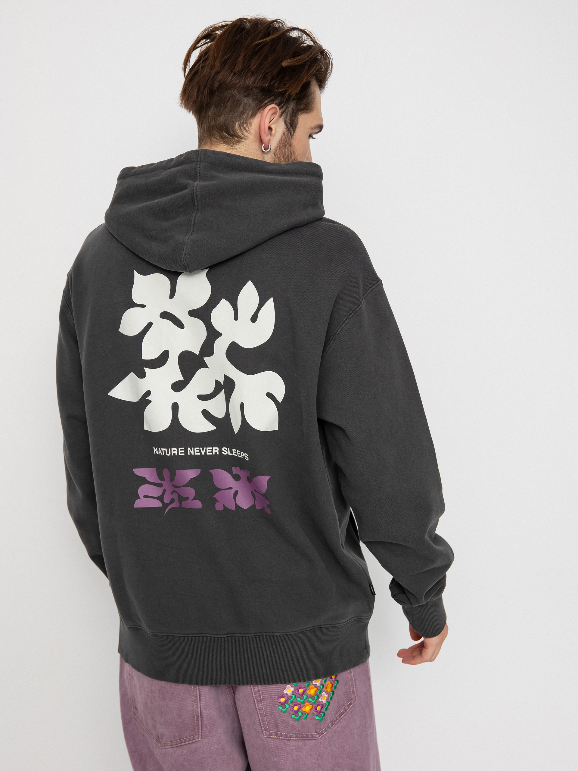 Суитшърт с качулка Element Texture HD (off black)