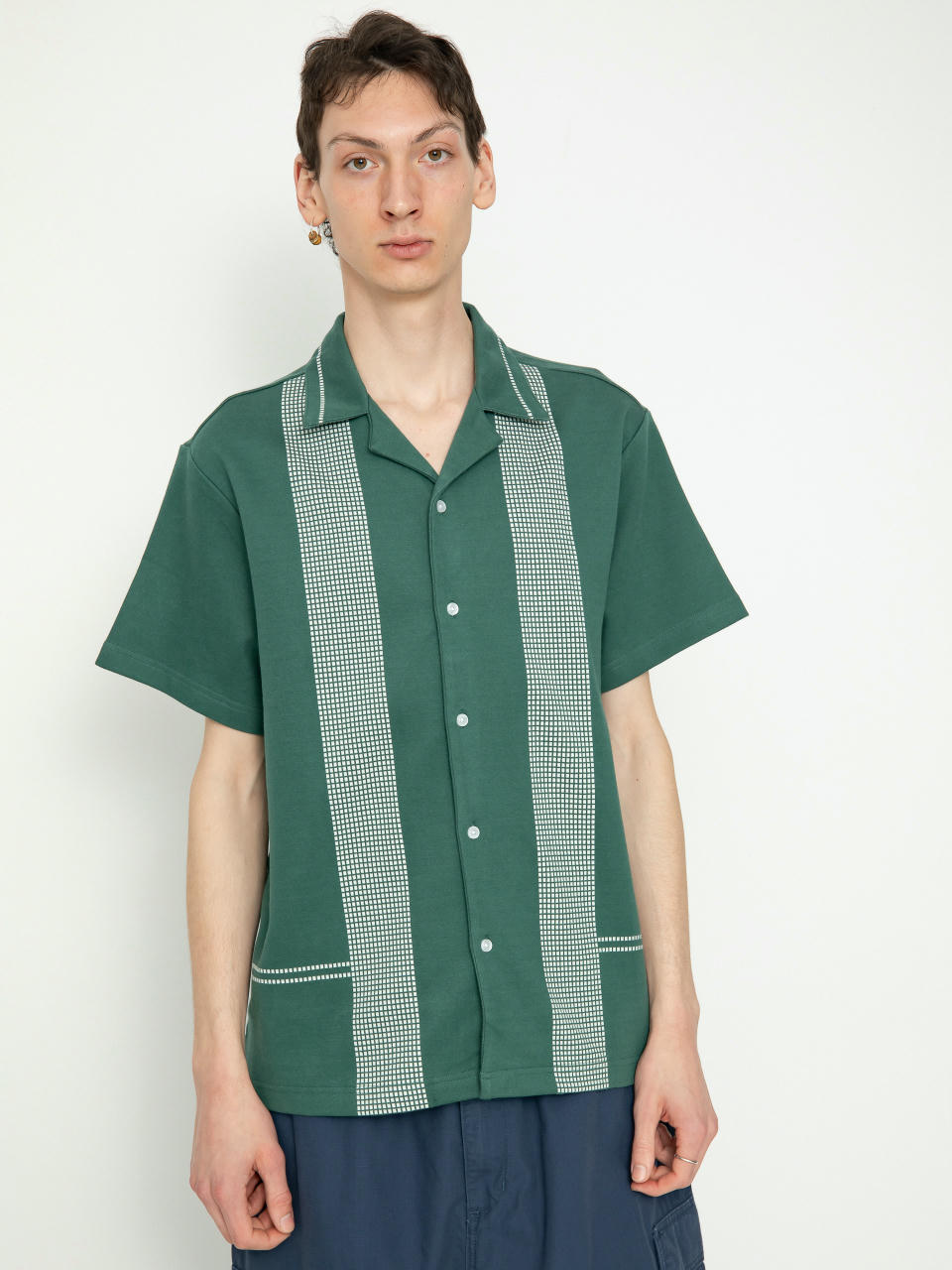 Тениска Brixton Bunker Jacquard (trekking green)