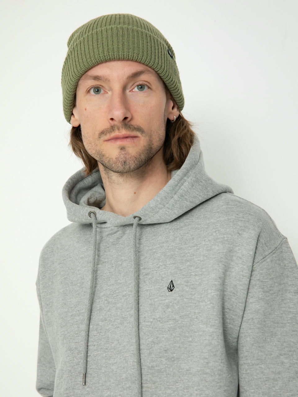 Суитшърт с качулка Volcom Single Stone HD (heather grey)