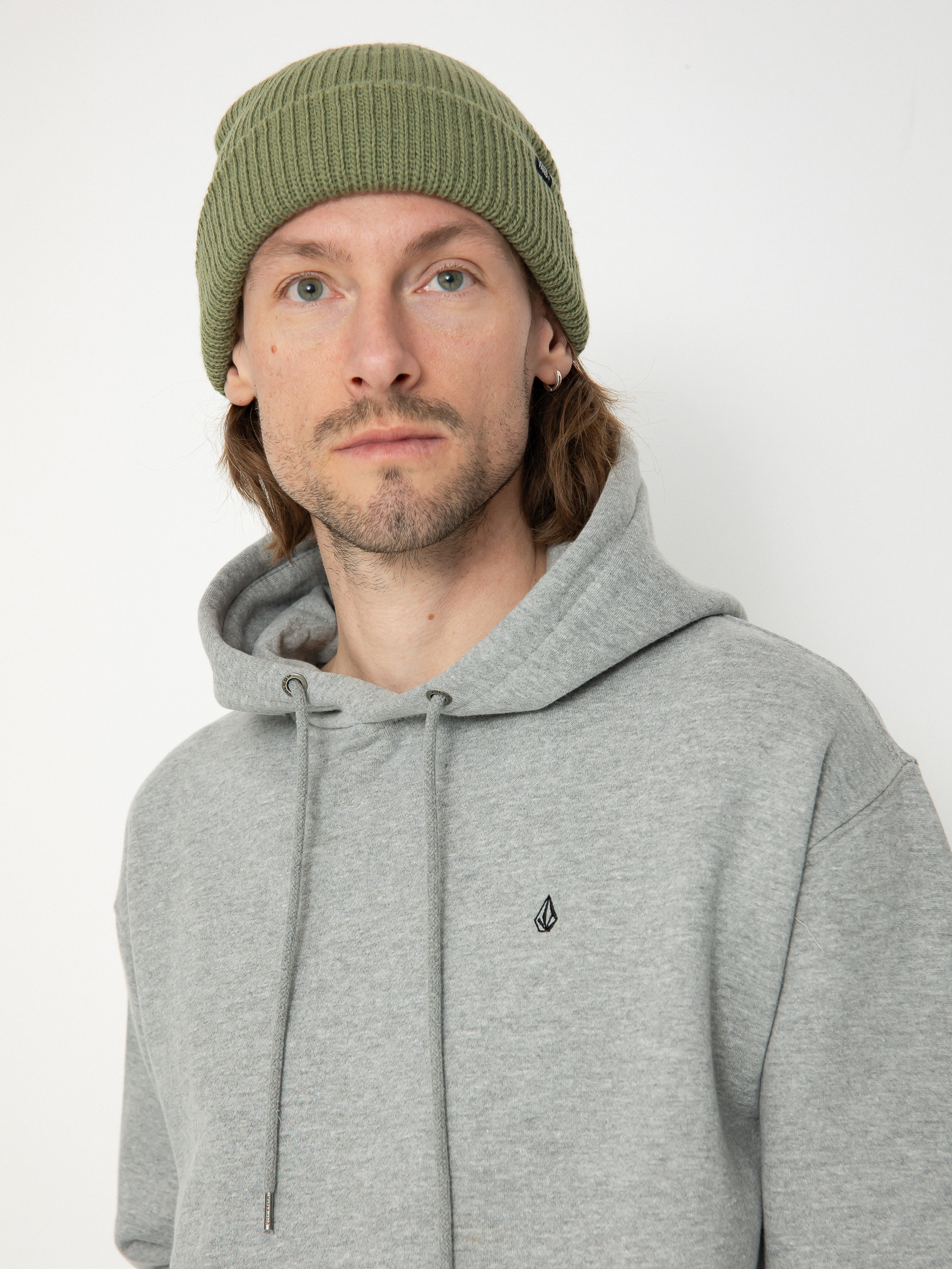 Суитшърт с качулка Volcom Single Stone HD (heather grey)