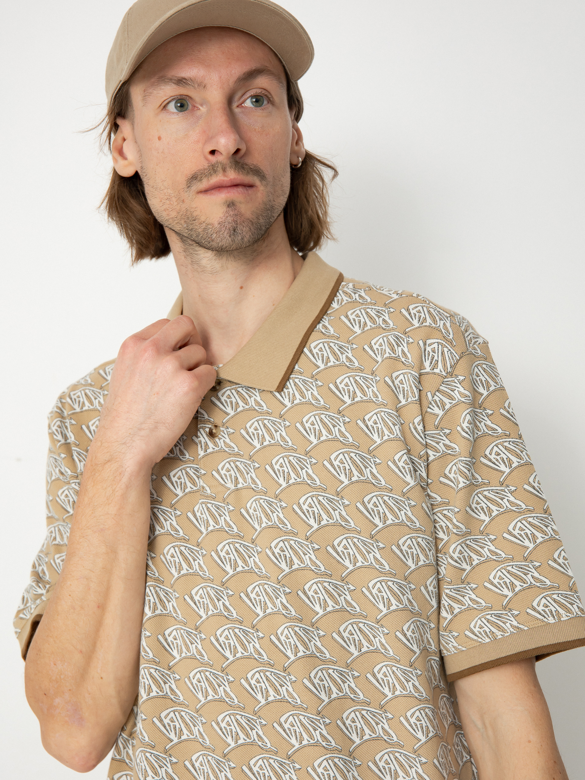 Тениска с яка Vans Lewis Mills (incense)