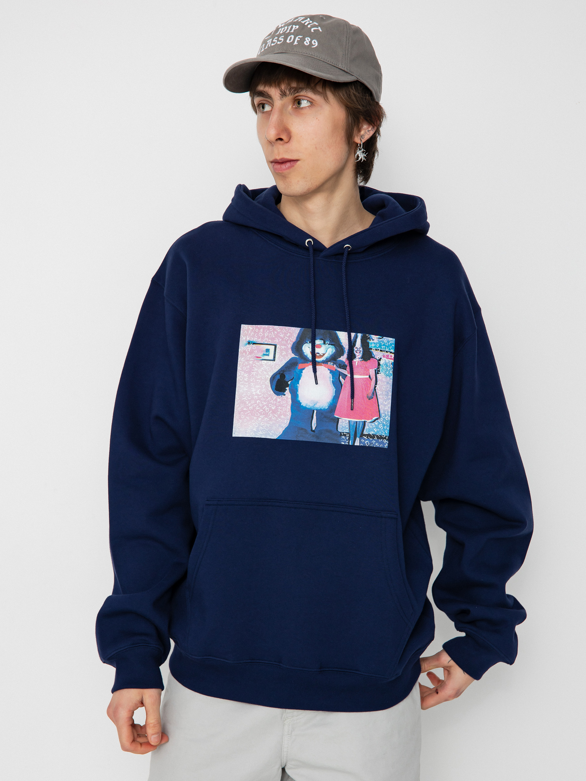 Суитшърт с качулка Polar Skate Dave Hoodie Pink Dress HD (dark blue)