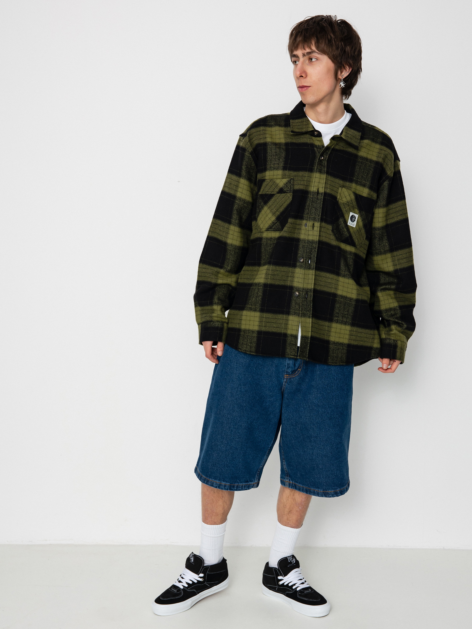 Риза Polar Skate Mike Flannel (black/army green)