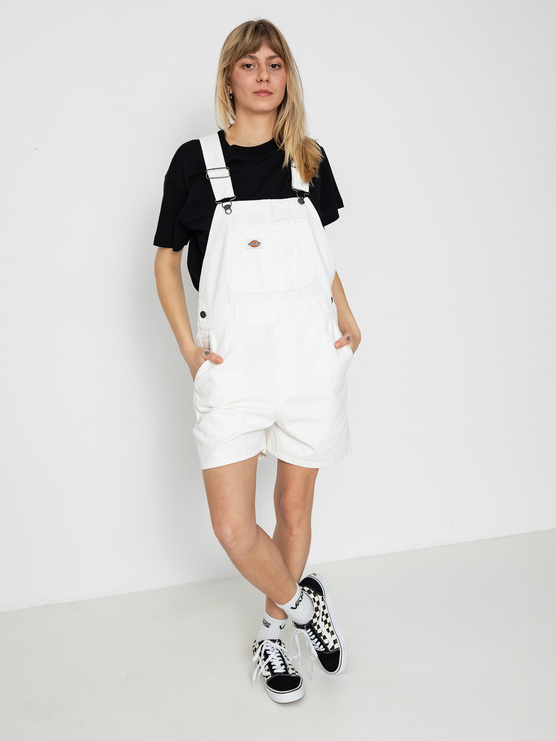 Къси панталони Dickies Duck Canvas Bib Wmn (stone washed cloud)