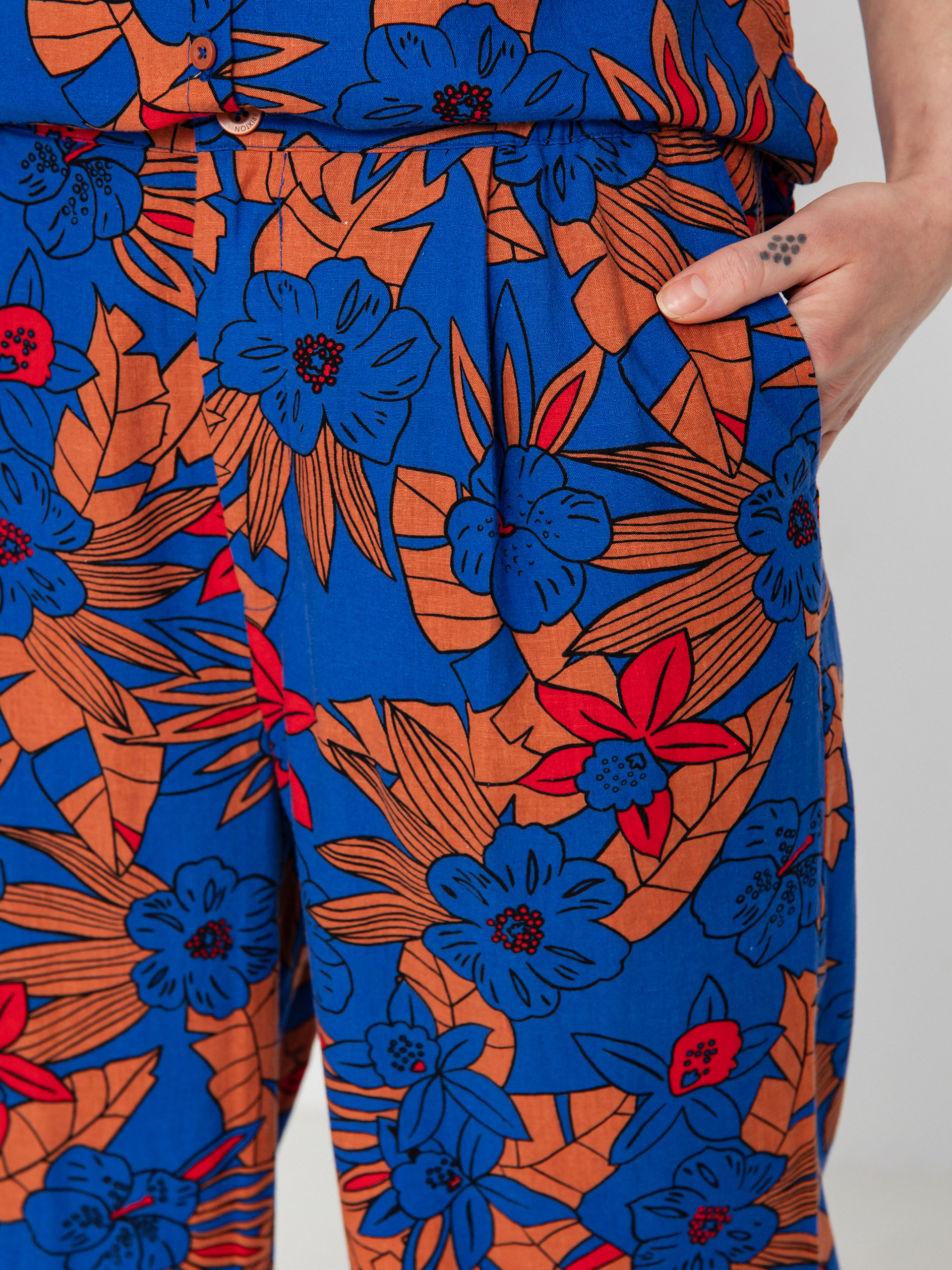 Панталони Brixton Mercado Linen Wmn (terracotta)