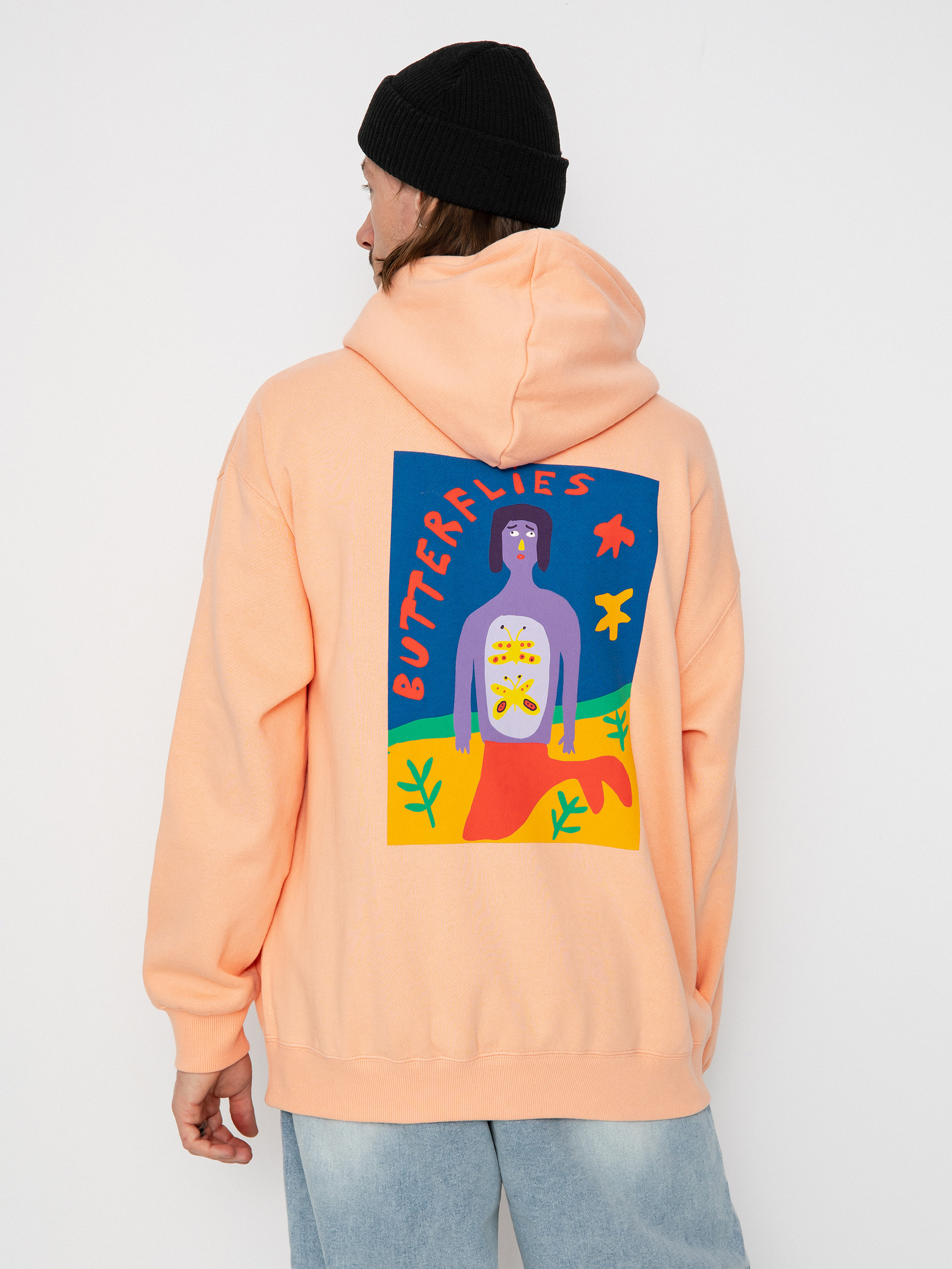 Суитшърт с качулка Volcom Fa Arthur Longo 2 HD (salmon)