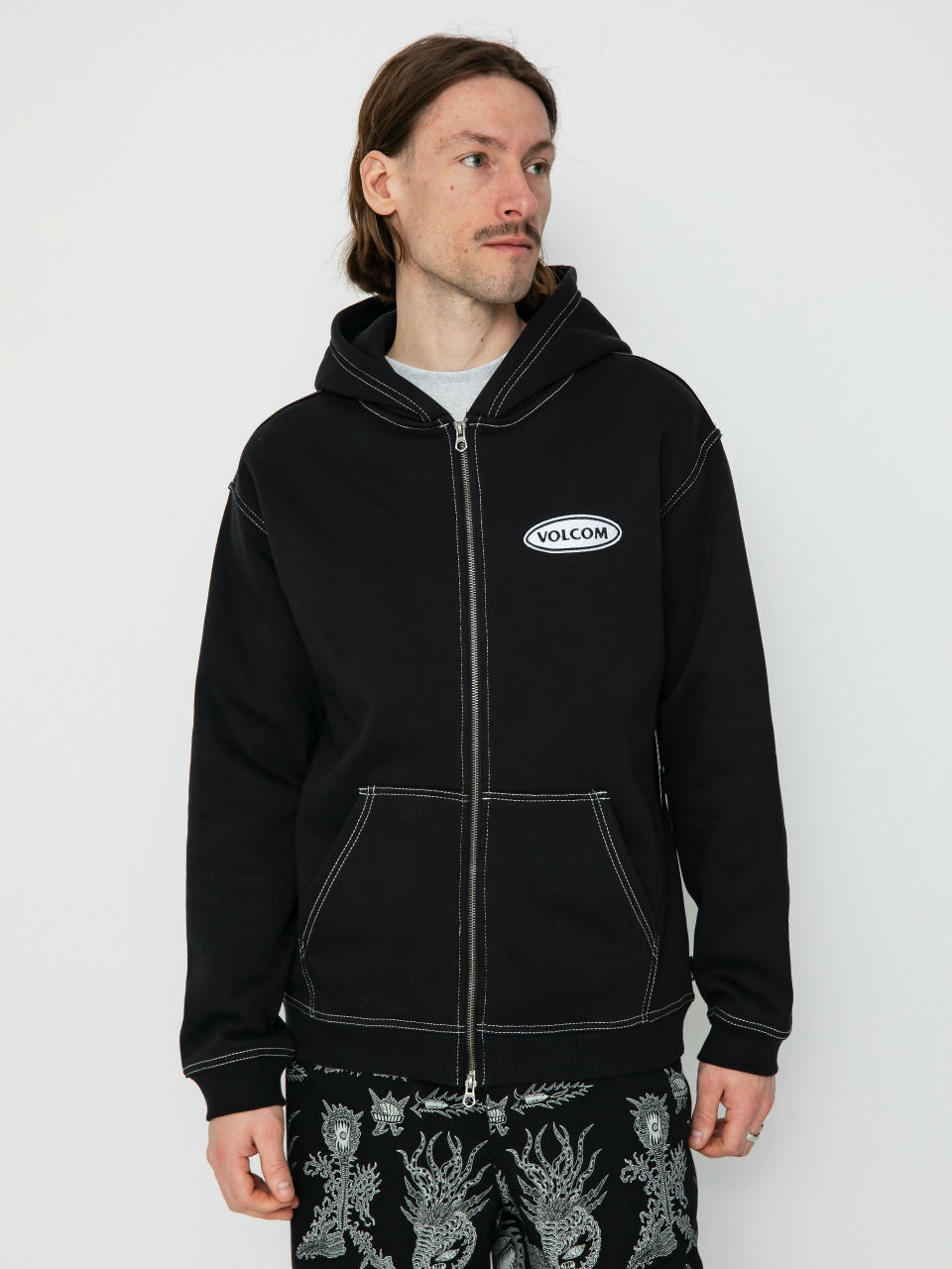 Суитшърт с качулка Volcom Workard ZHD (black)