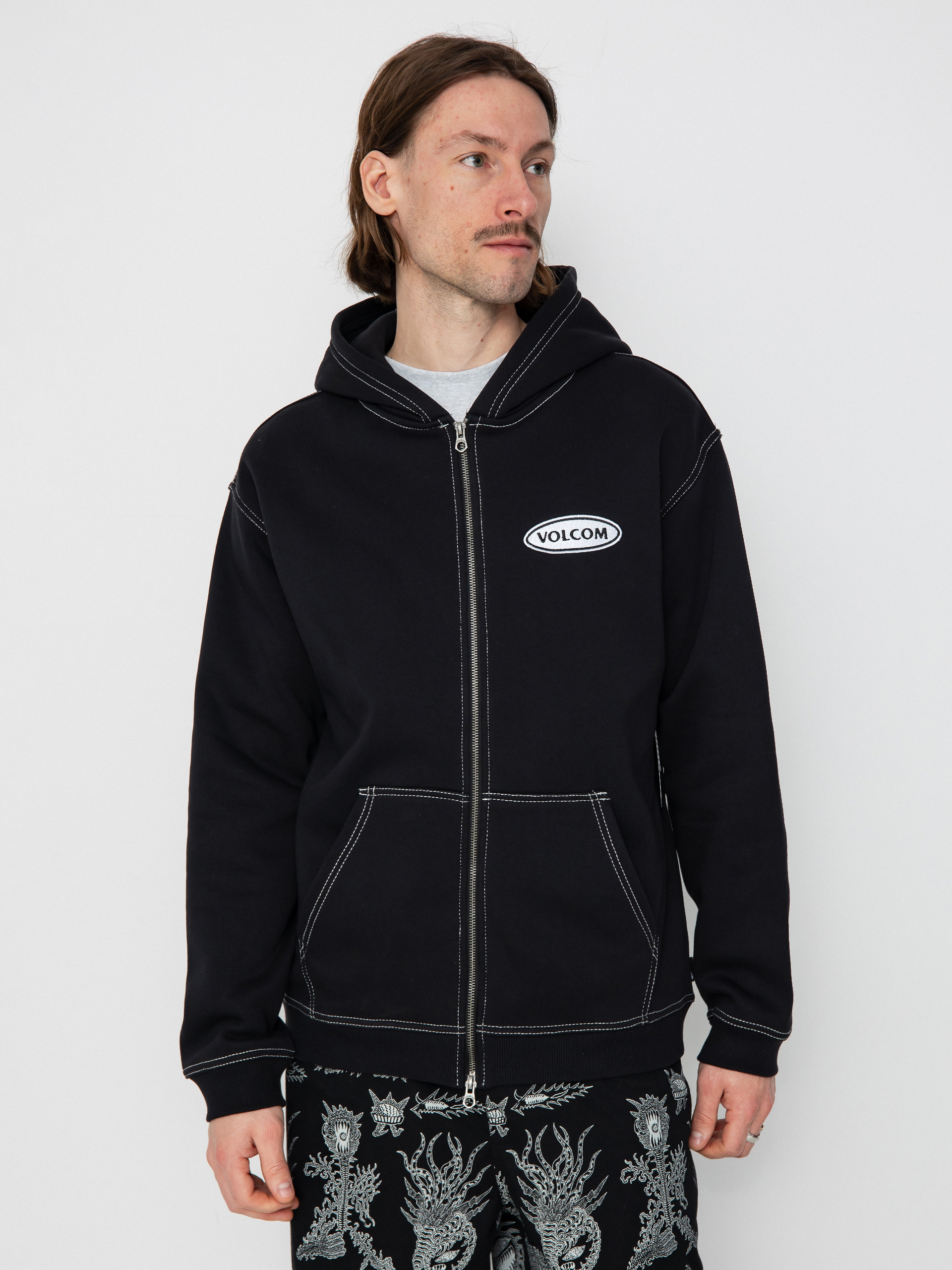 Суитшърт с качулка Volcom Workard ZHD (black)